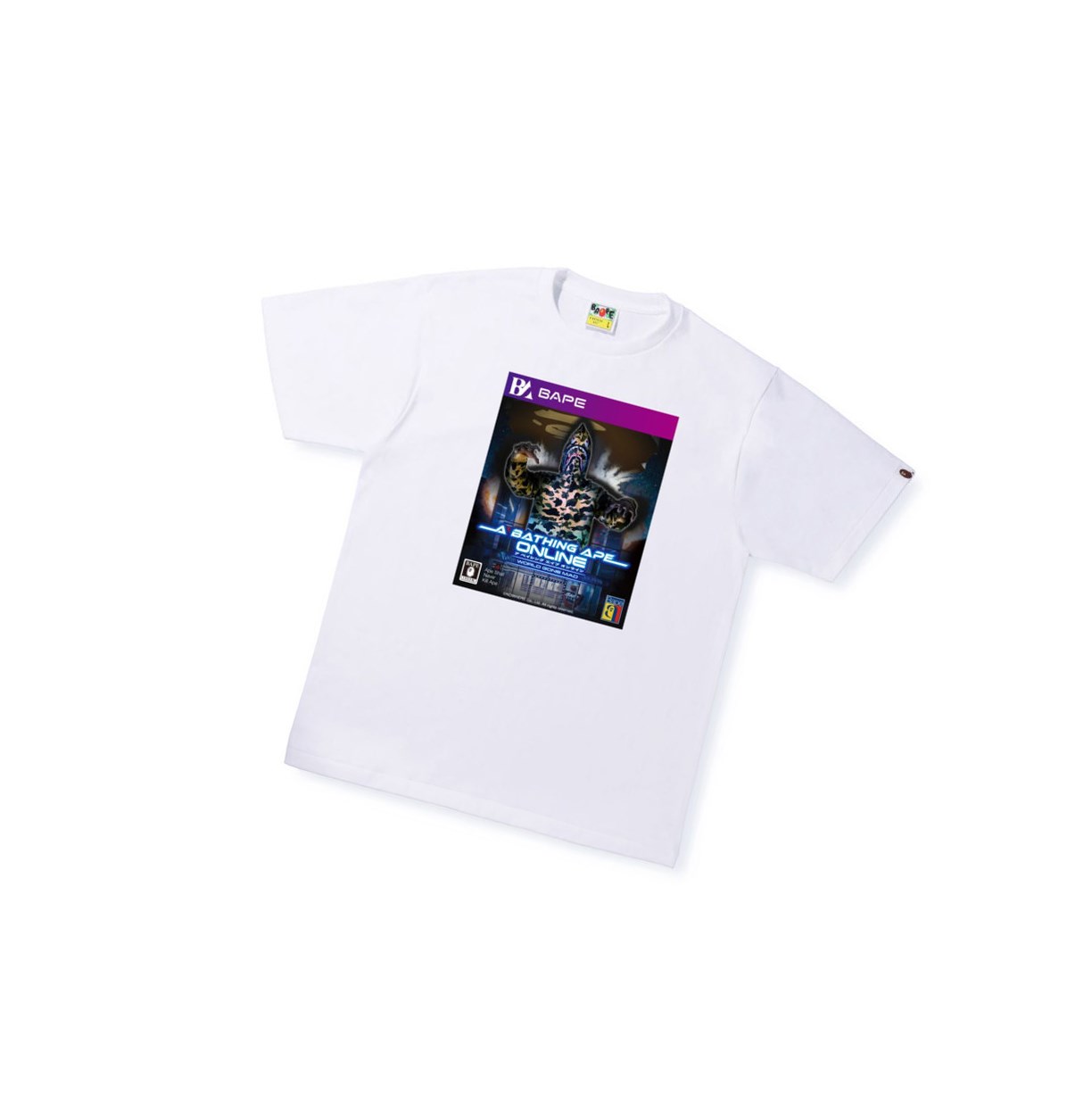 T Chemises A BATHING APE Bape Game Package Tee Corta Sleeve Blanche Homme France | SVI-09054389