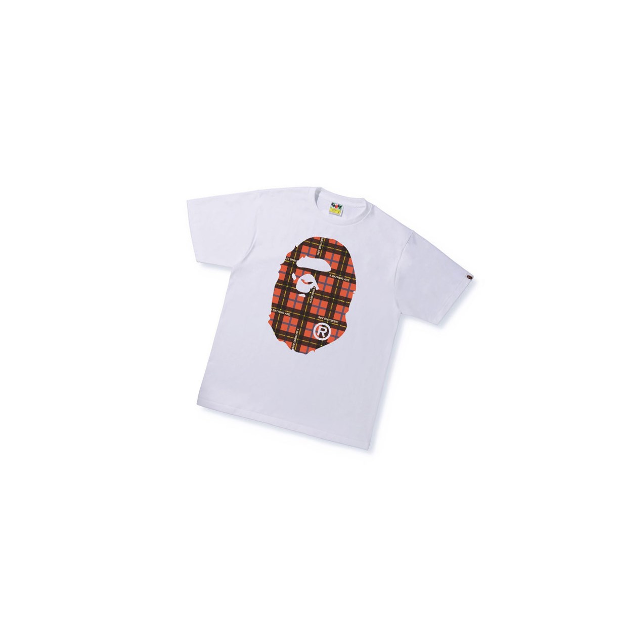 T Chemises A BATHING APE Bape Logo Check Big Ape Head Tee Corta Sleeve Blanche Homme France | YHU-32798854