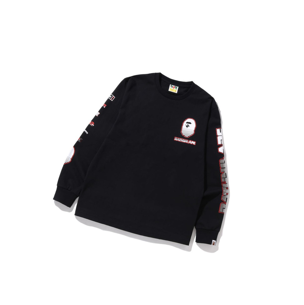 T Chemises A BATHING APE Bape Graphic #1 L/S Tee Long Sleeve Noir Homme France | RLY-45901586