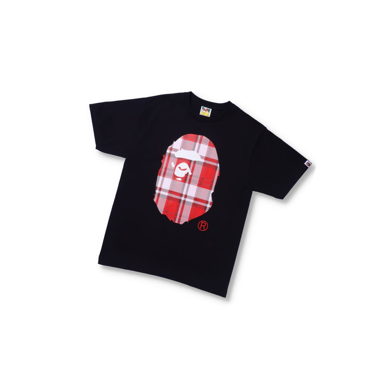 T Chemises A BATHING APE Bape Check Gift Ape Head Tee Corta Sleeve Noir Homme France | PDE-26120806