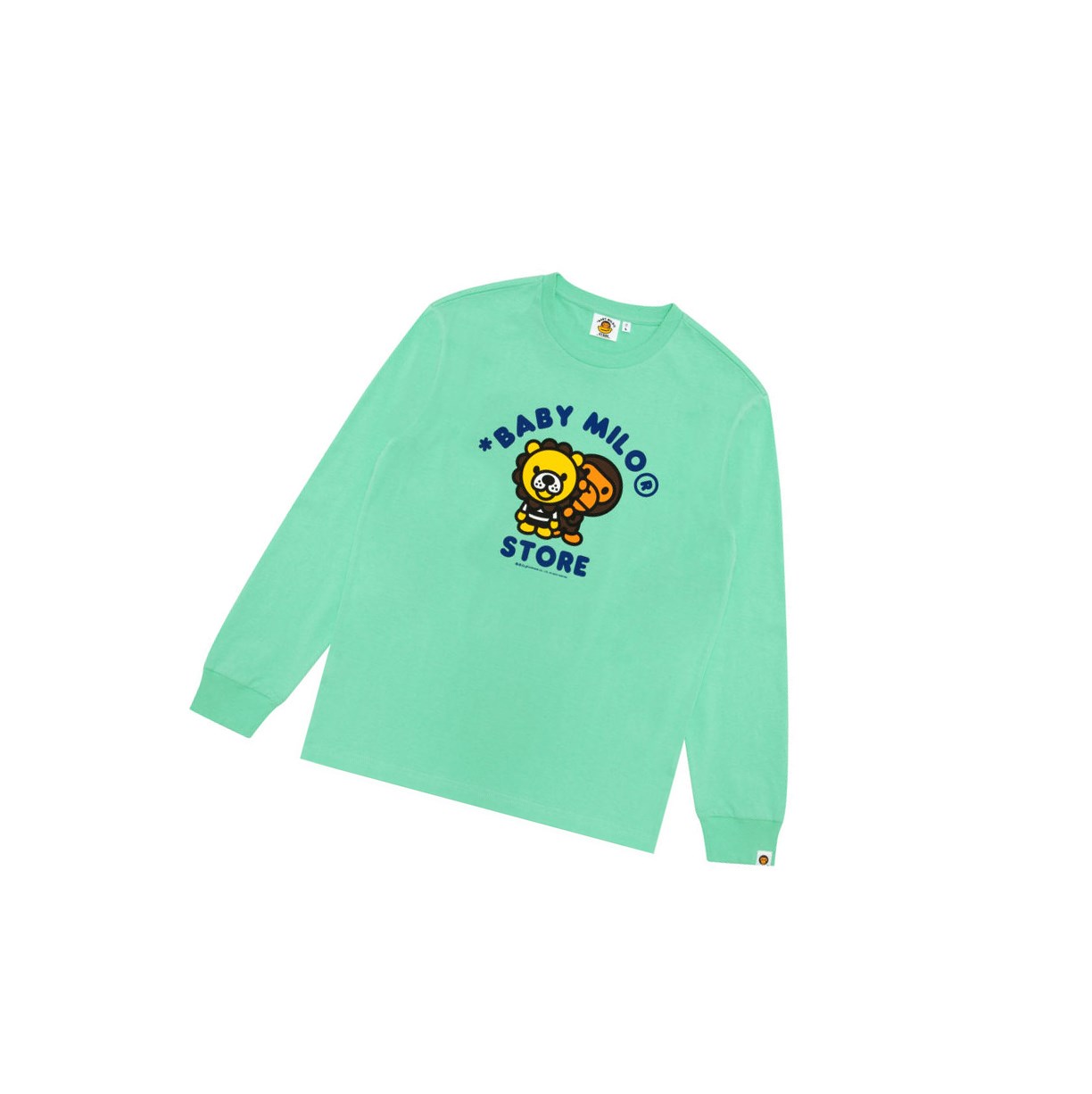 T Chemises A BATHING APE Bape Baby Milo Tee Long Sleeve Vert Homme France | QIH-68271937