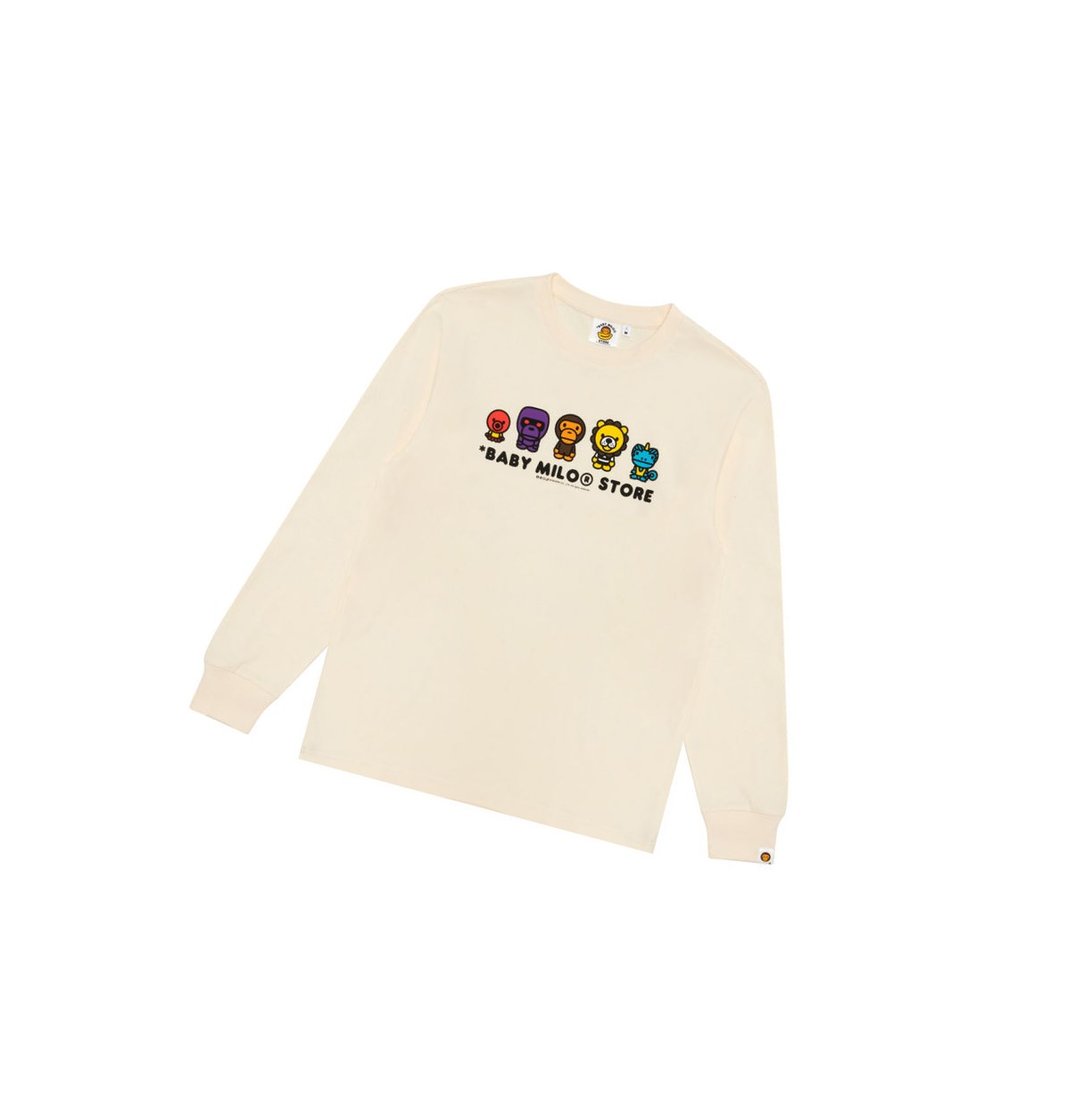 T Chemises A BATHING APE Bape Baby Milo Tee Long Sleeve Blanche Homme France | ZVJ-74649385