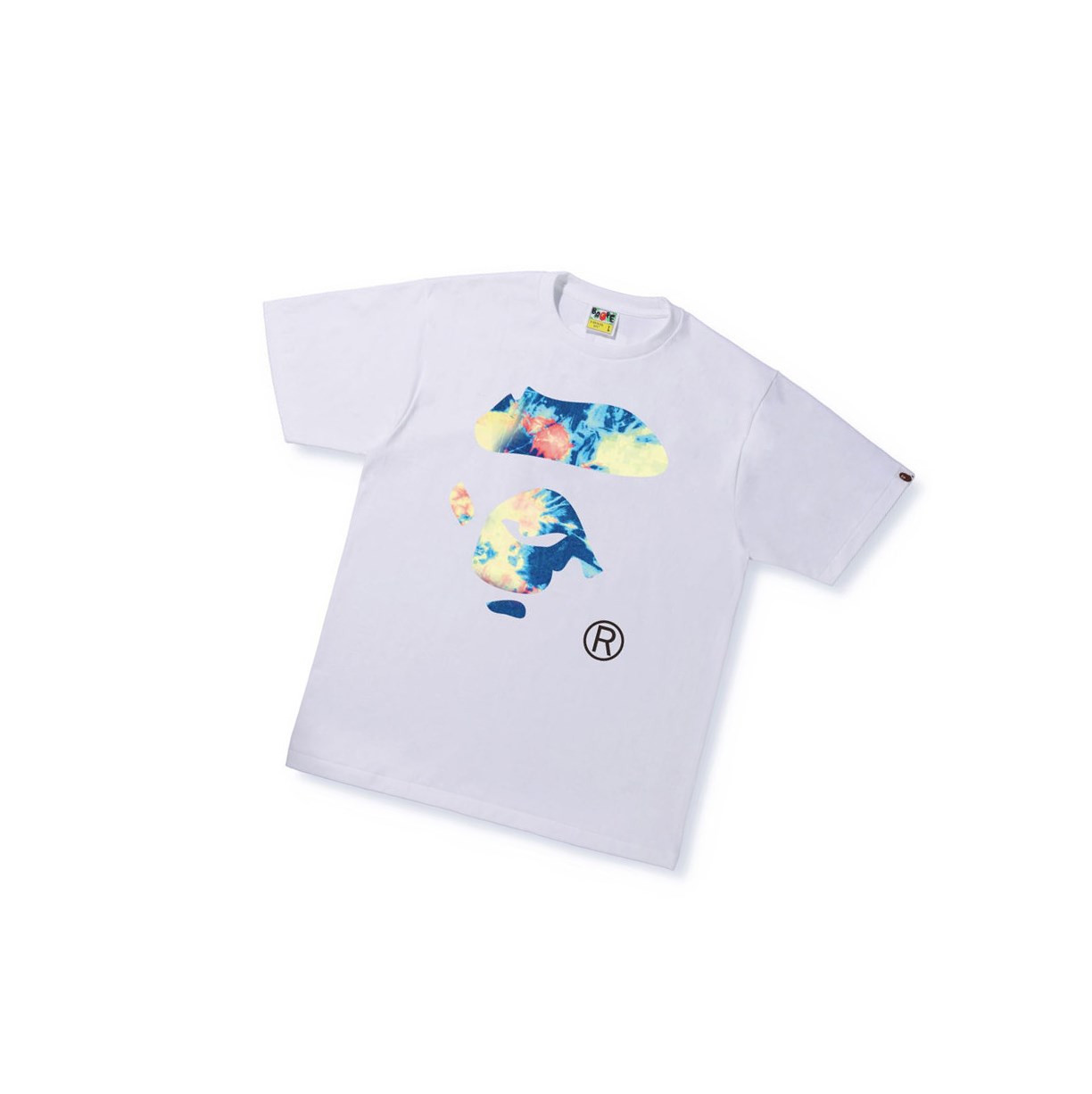 T Chemises A BATHING APE Bape Tie Dye Ape Face Tee Corta Sleeve Blanche Homme France | TFF-67969387