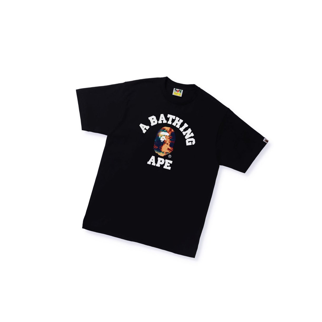 T Chemises A BATHING APE Bape Tie Dye College Tee Corta Sleeve Noir Homme France | EPT-34850950