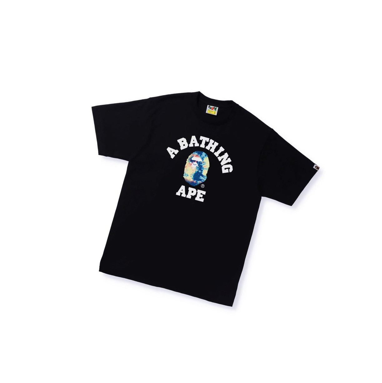 T Chemises A BATHING APE Bape Tie Dye College Tee Corta Sleeve Noir Homme France | UVW-51908421