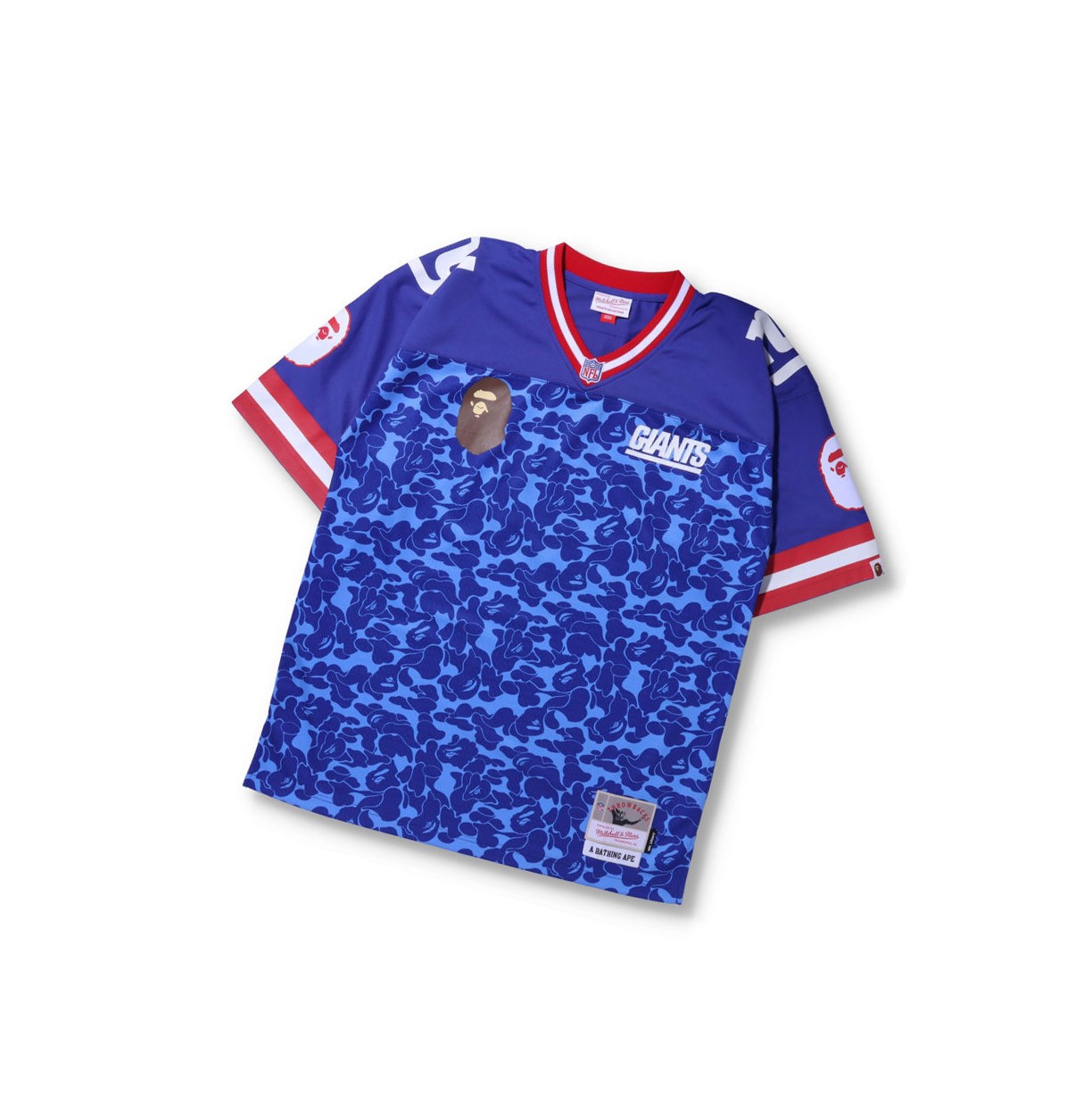 T Chemises A BATHING APE Bape X M&n Nfl New York Giants Legacy Jersey Corta Sleeve Bleu Homme France | JOF-74273996