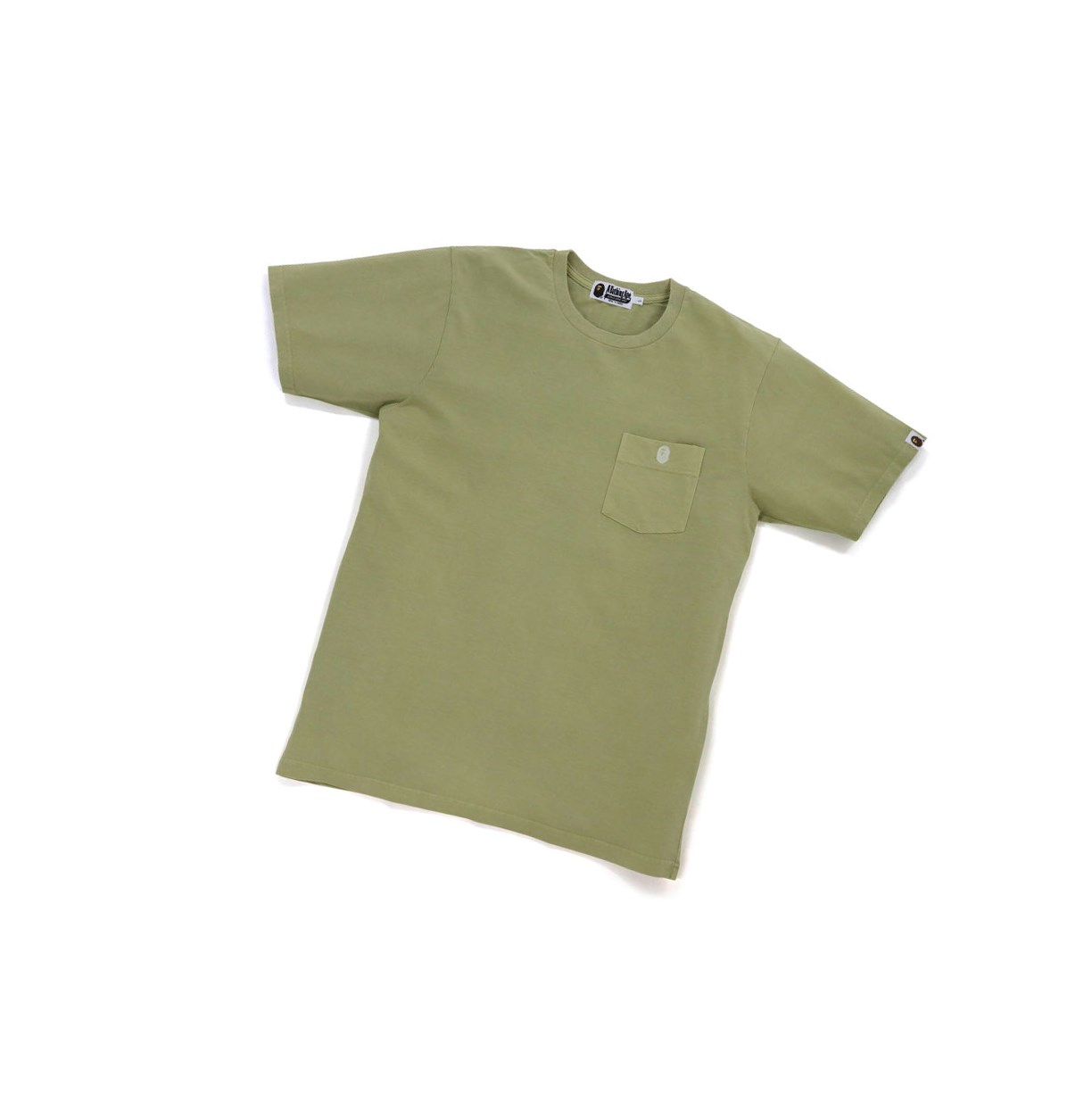 T Chemises A BATHING APE Bape One Point Overdye Pocket Tee Corta Sleeve Beige Homme France | NWV-98304810