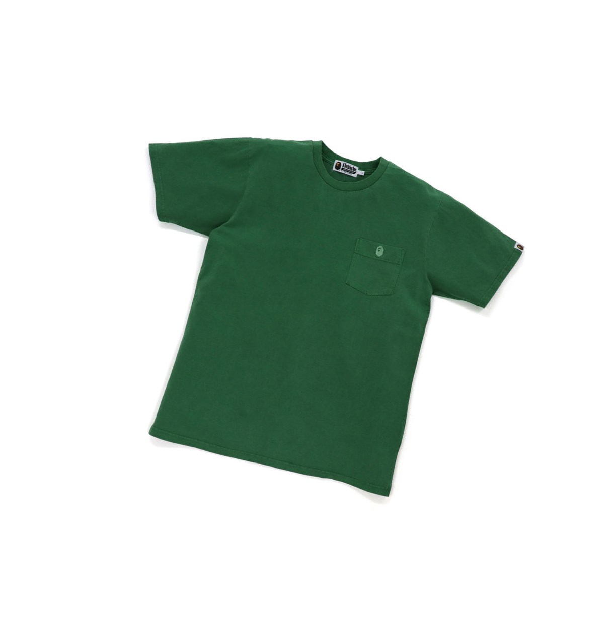 T Chemises A BATHING APE Bape One Point Overdye Pocket Tee Corta Sleeve Emerald Homme France | ZMF-21622689