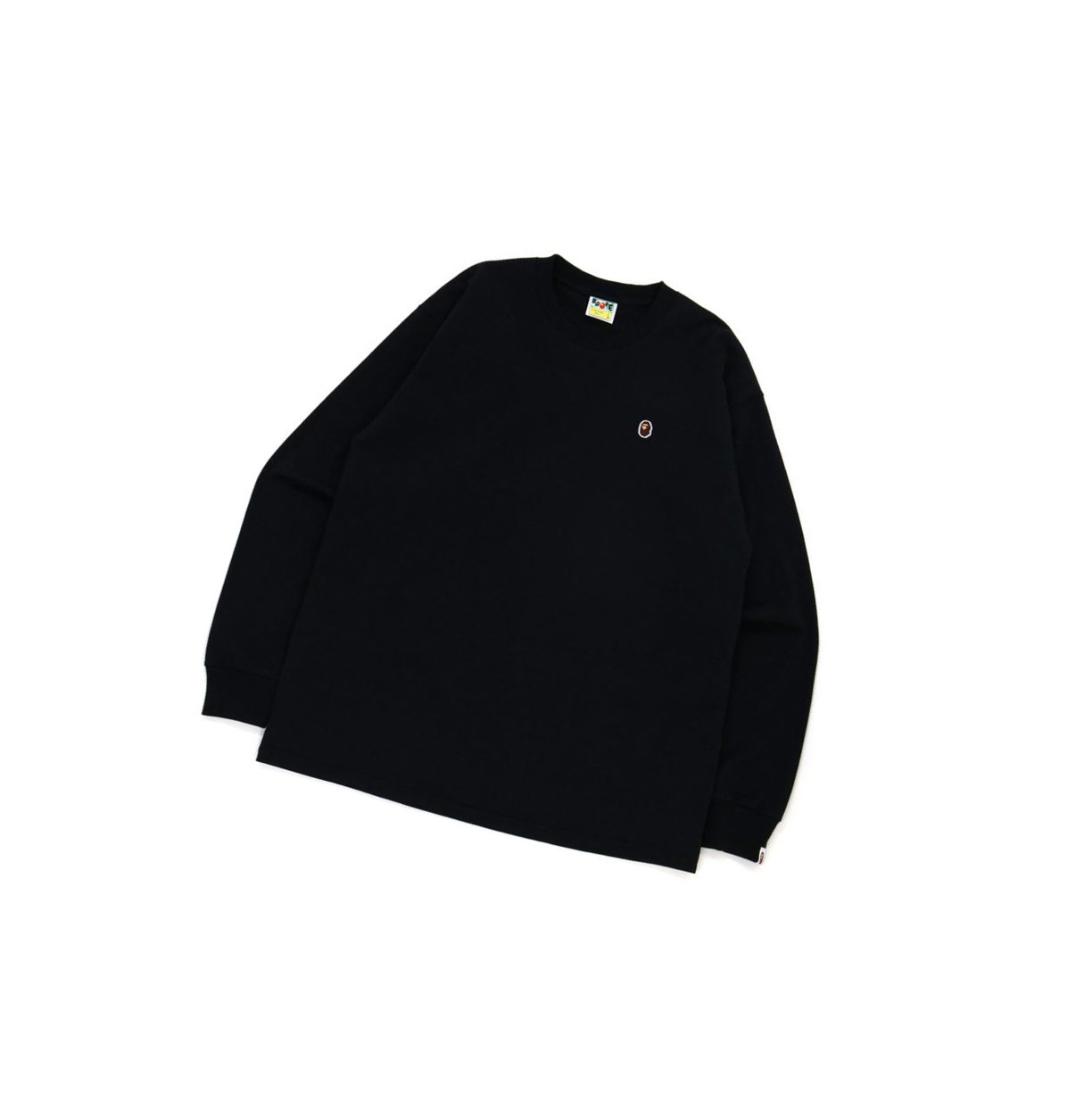 T Chemises A BATHING APE Bape Ape Head One Point Relaxed Fit L/S Tee Long Sleeve Noir Homme France | TUI-16782371