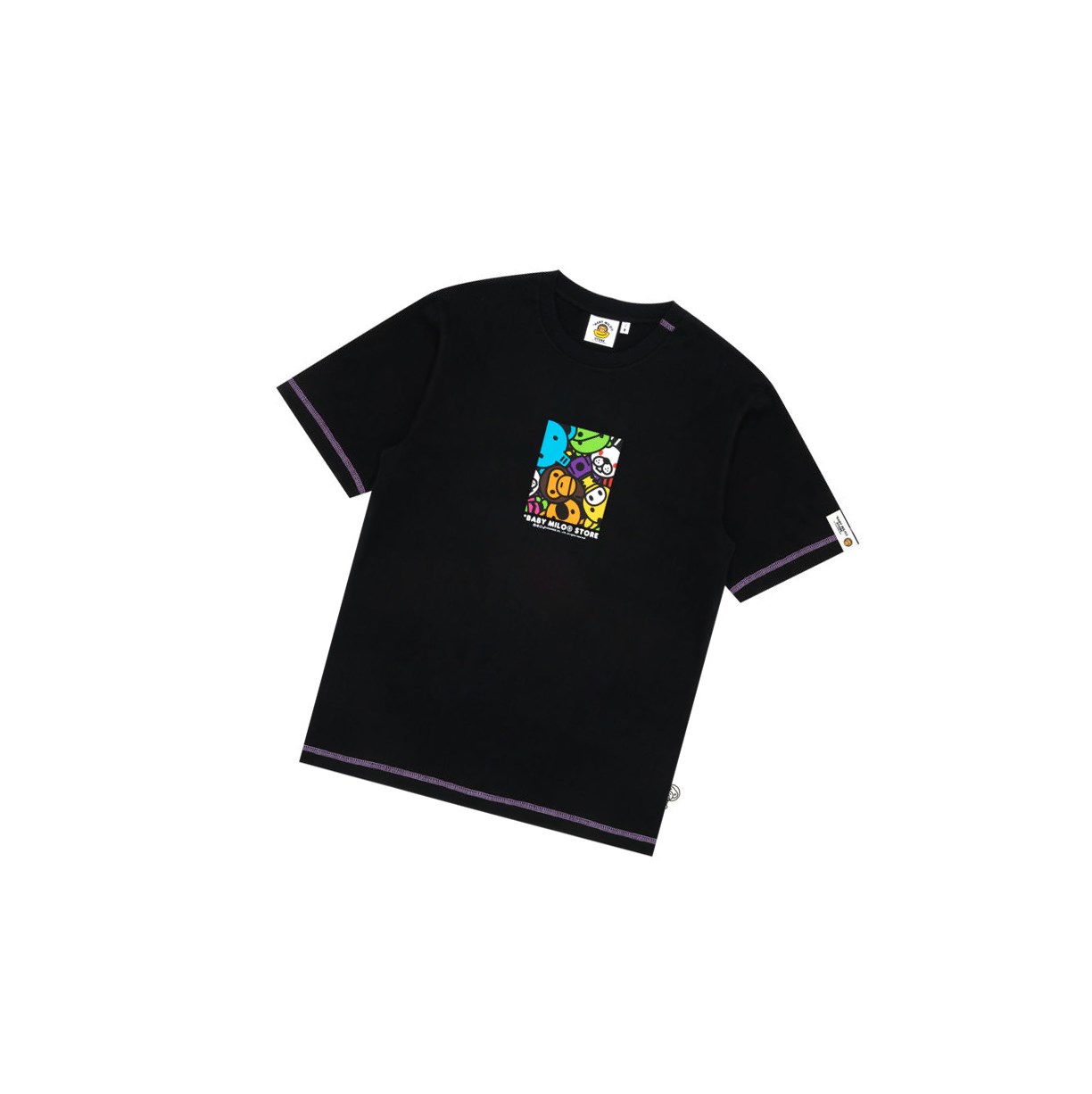 T Chemises A BATHING APE Bape Baby Milo Box Logo Print Tee Corta Sleeve Noir Homme France | OPG-49820516