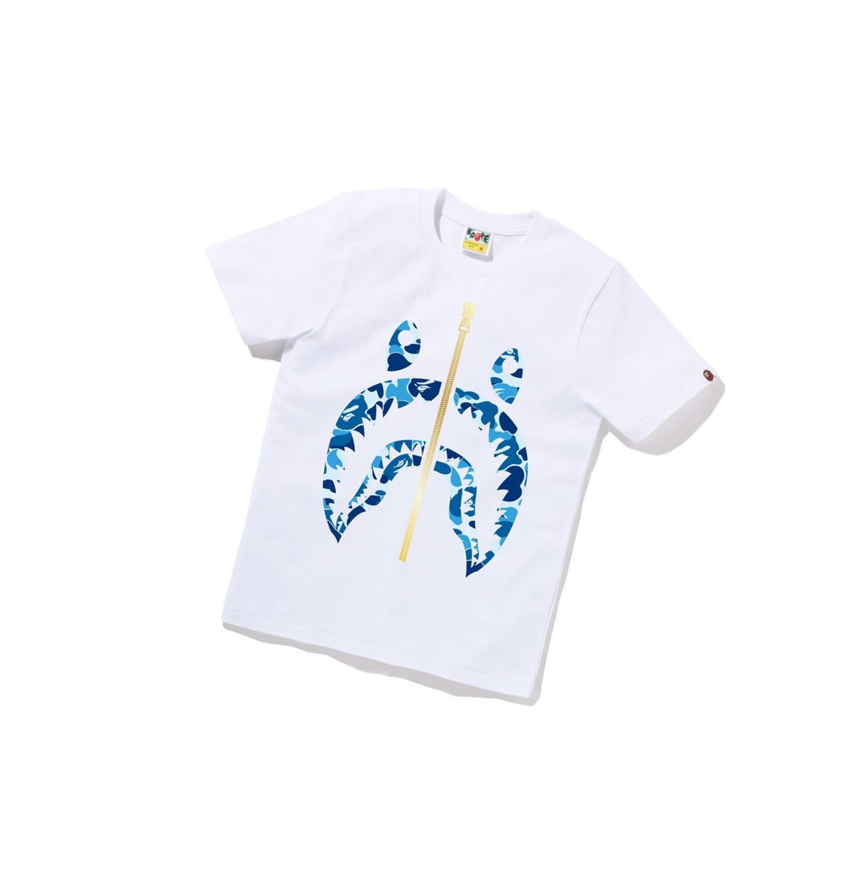 T Chemises A BATHING APE Bape Abc Camo Shark Tee Corta Sleeve Blanche Femme France | QKM-56130323