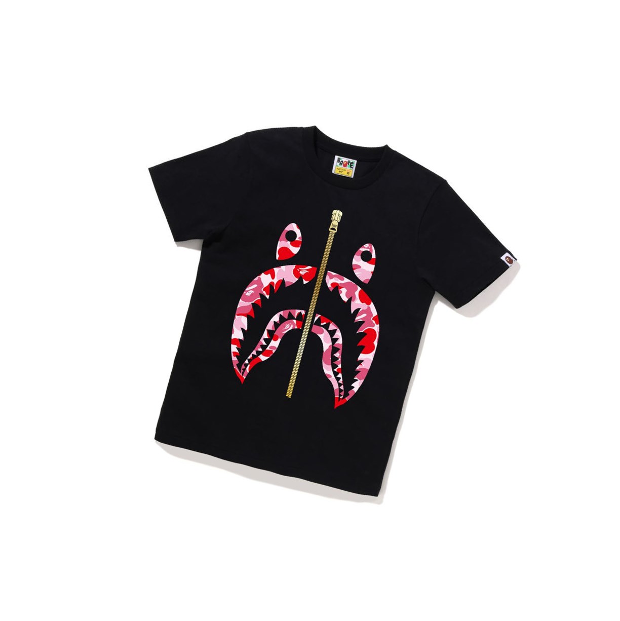 T Chemises A BATHING APE Bape Abc Camo Shark Tee Corta Sleeve Noir Femme France | LGY-63073919