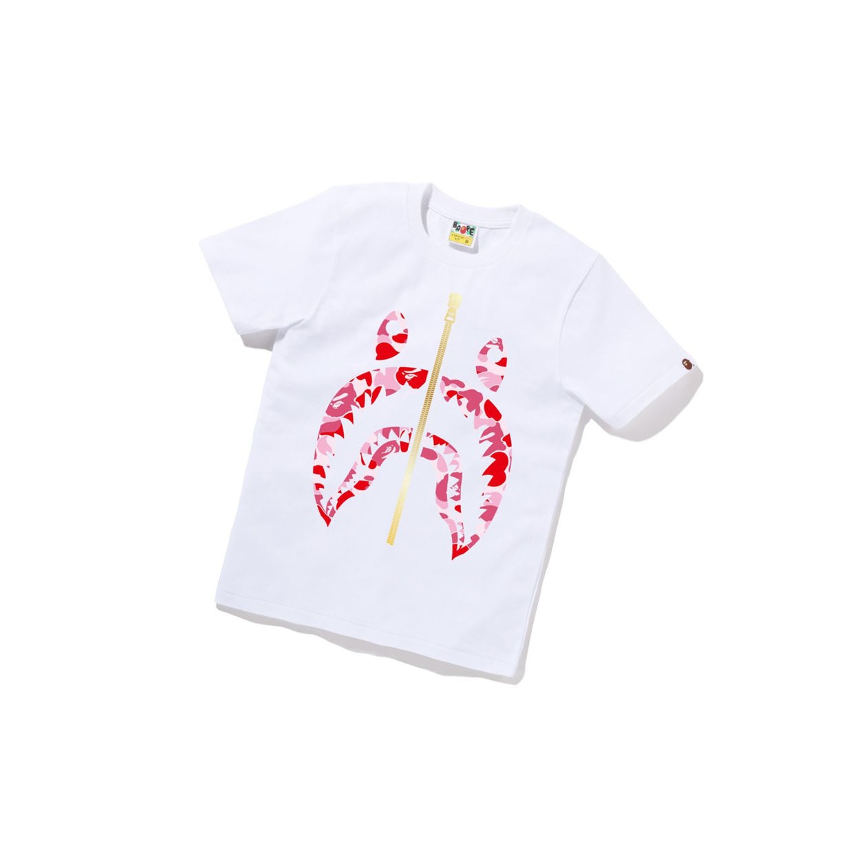 T Chemises A BATHING APE Bape Abc Camo Shark Tee Corta Sleeve Blanche Femme France | HQV-03115498