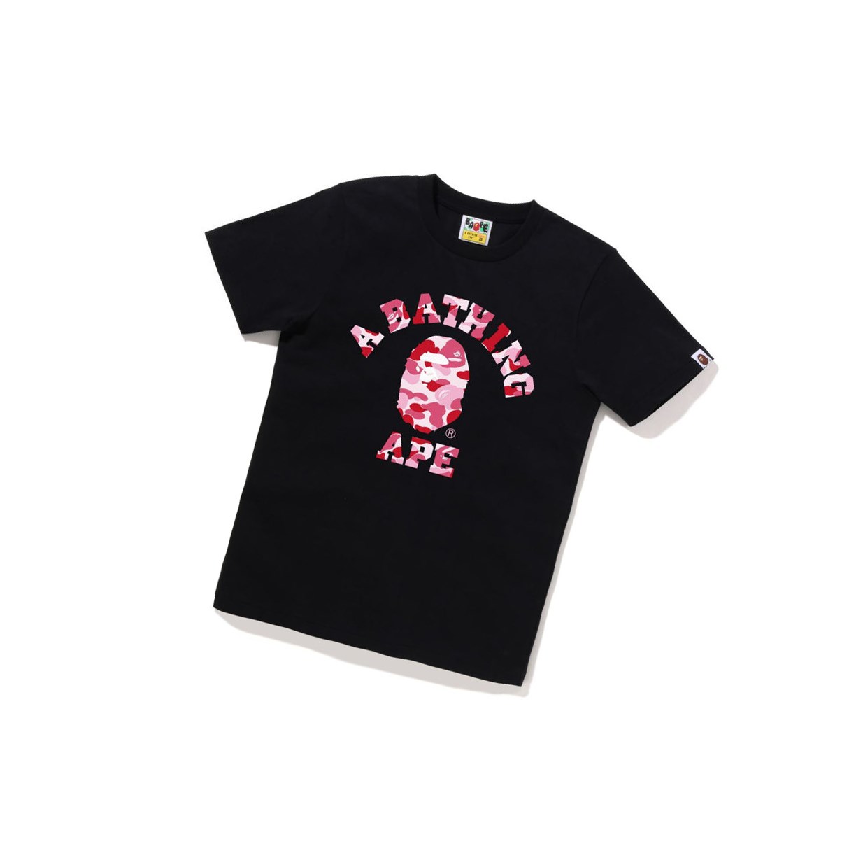 T Chemises A BATHING APE Bape Abc Camo College Tee Corta Sleeve Noir Femme France | URT-87366294