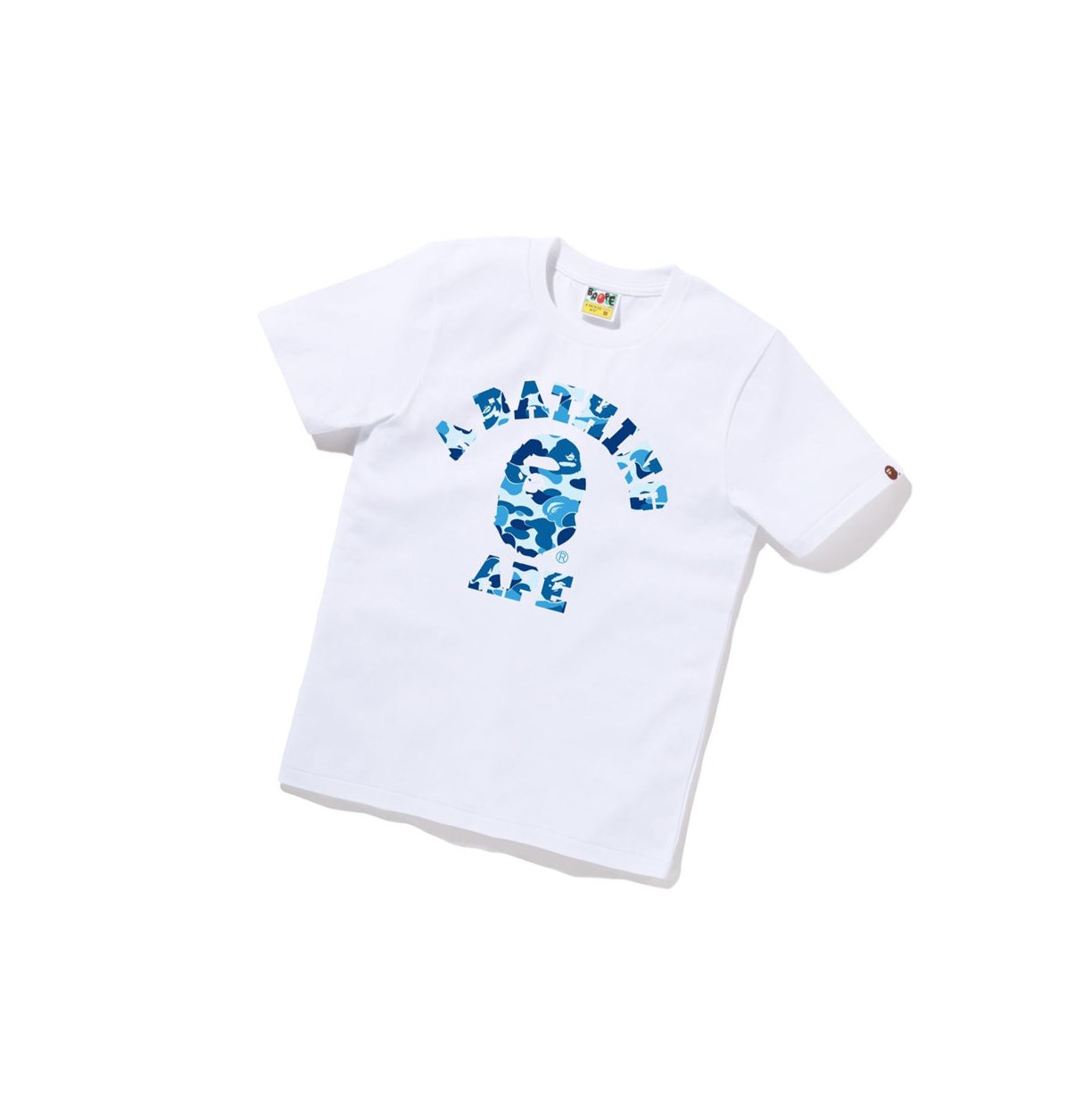 T Chemises A BATHING APE Bape Abc Camo College Tee Corta Sleeve Blanche Femme France | WLE-23686768