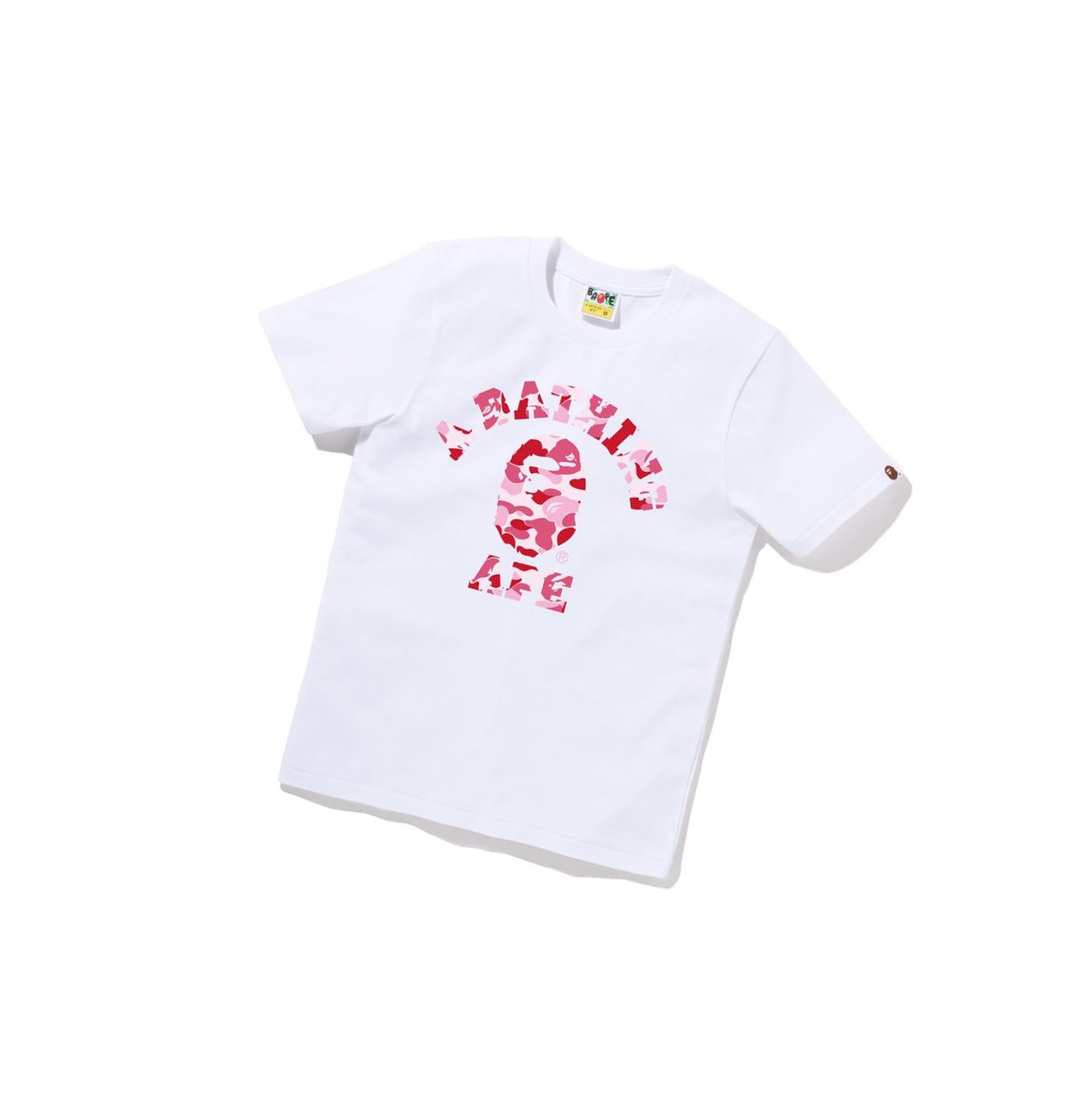 T Chemises A BATHING APE Bape Abc Camo College Tee Corta Sleeve Blanche Femme France | EEJ-09703111