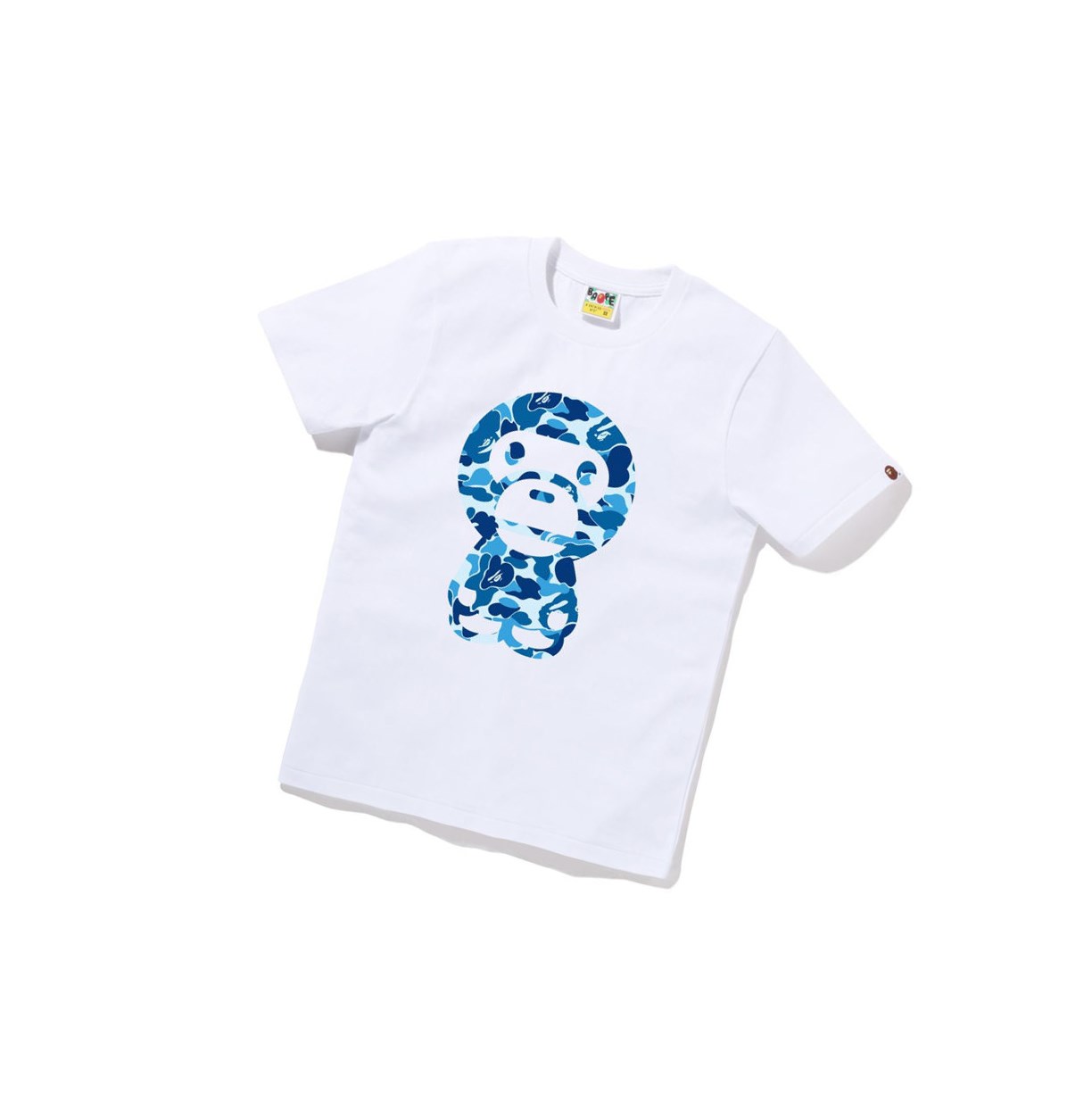 T Chemises A BATHING APE Bape Abc Camo Big Baby Milo Tee Corta Sleeve Blanche Femme France | QAU-10846625