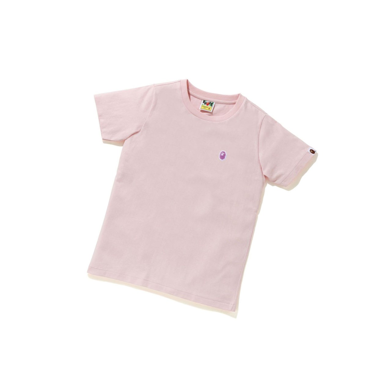 T Chemises A BATHING APE Bape Ape Head One Point Tee Corta Sleeve Rose Femme France | YSD-84367962