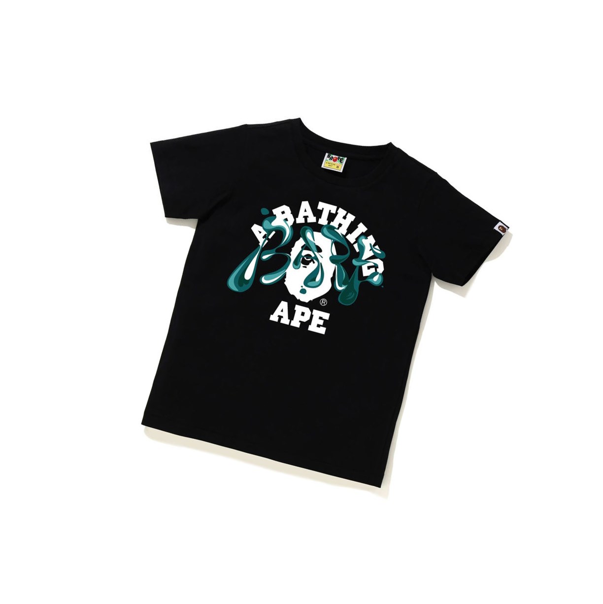 T Chemises A BATHING APE Bape Marble Camo Liquid College Tee Corta Sleeve Noir Femme France | MAK-03010263