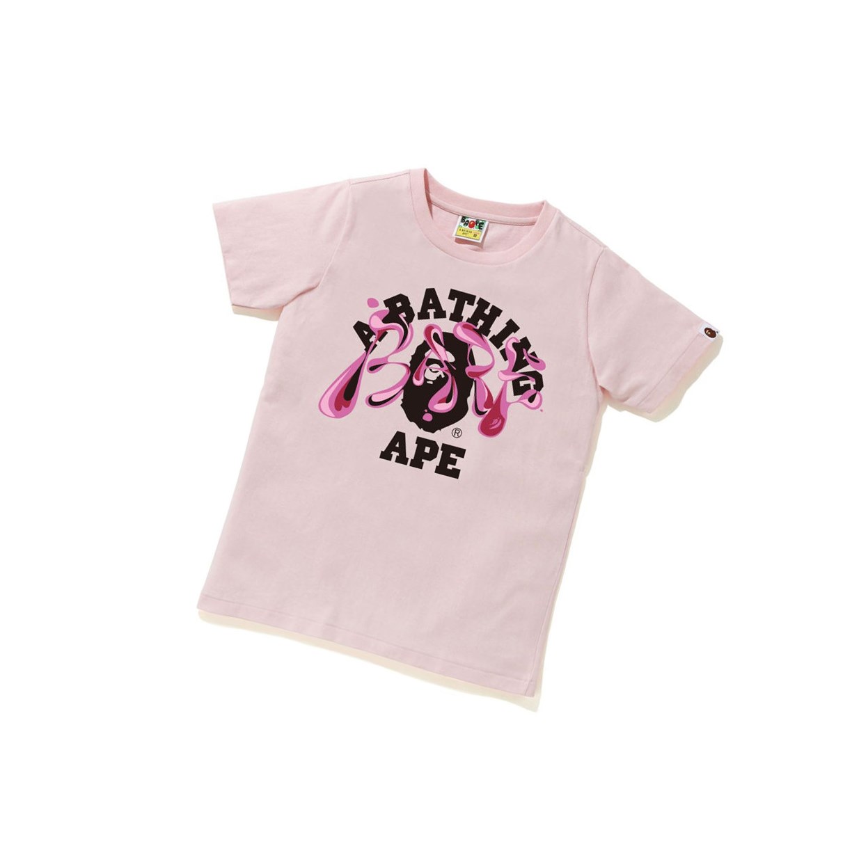 T Chemises A BATHING APE Bape Marble Camo Liquid College Tee Corta Sleeve Rose Femme France | ZCY-29651639