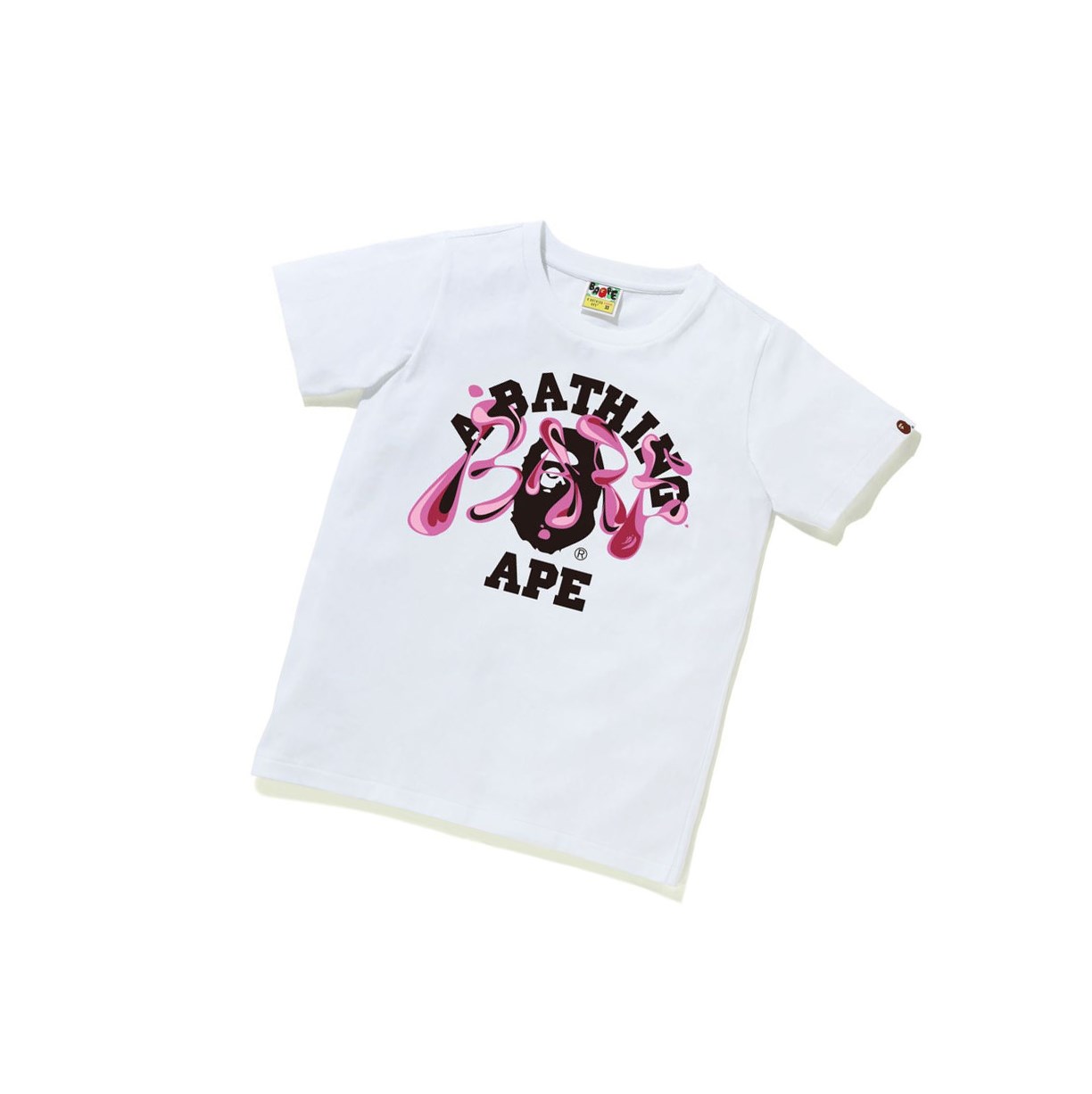 T Chemises A BATHING APE Bape Marble Camo Liquid College Tee Corta Sleeve Blanche Femme France | XNB-03692015