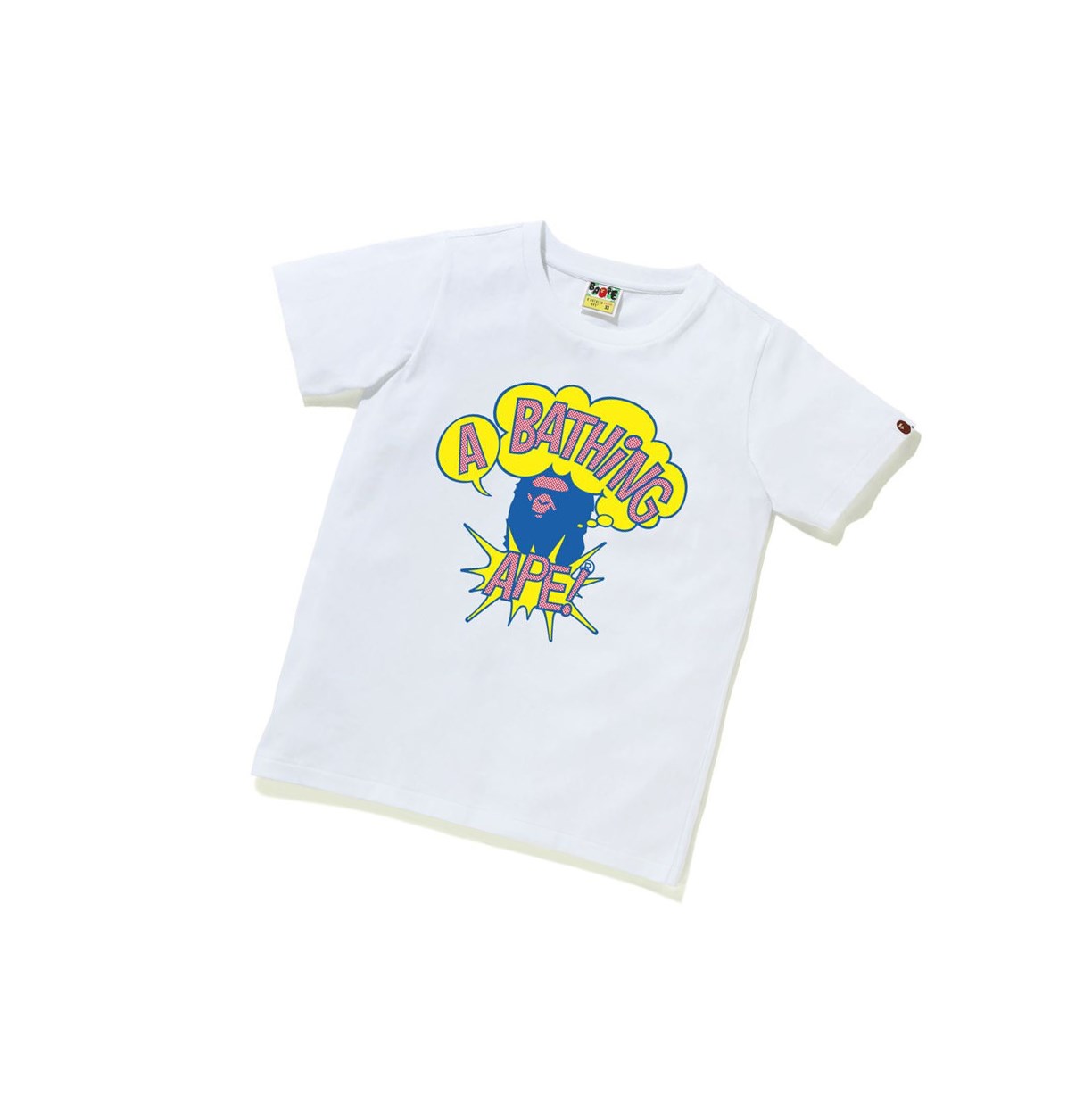 T Chemises A BATHING APE Bape Cartoon College Tee Corta Sleeve Blanche Femme France | XTK-81843503