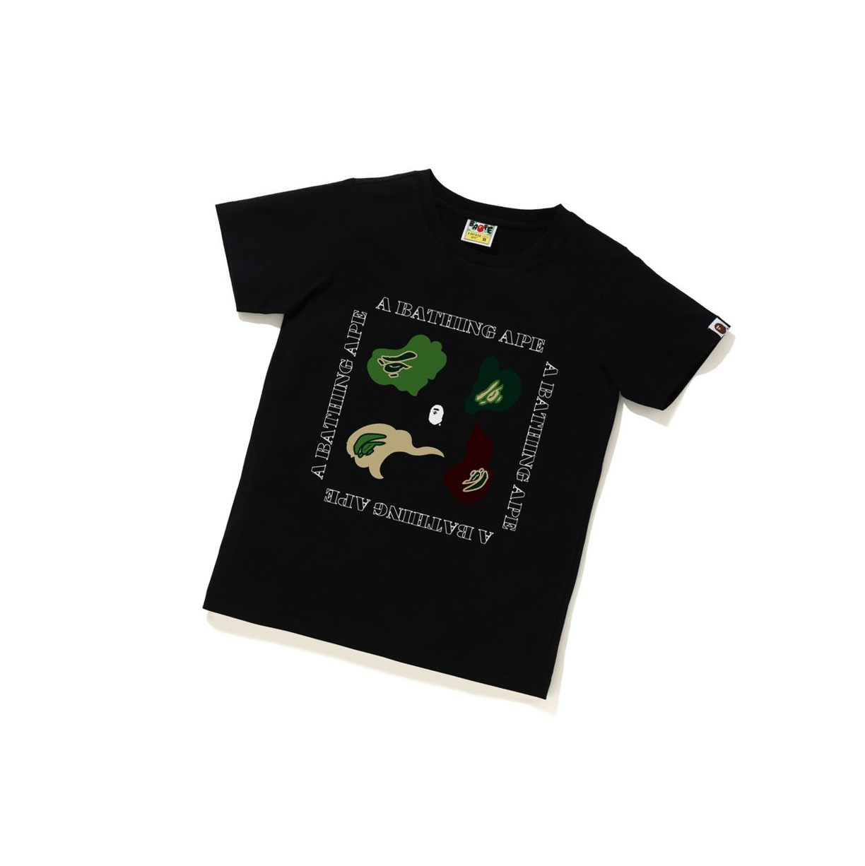 T Chemises A BATHING APE Bape Def Camo Tee Corta Sleeve Noir Femme France | PEN-56301412