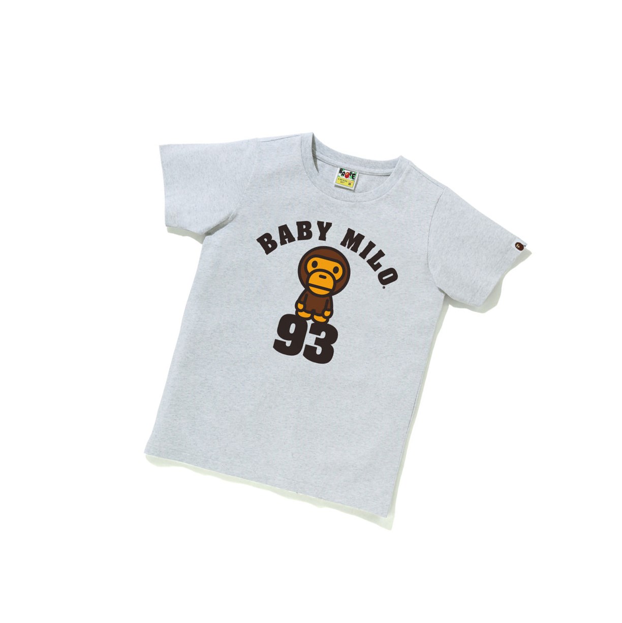 T Chemises A BATHING APE Bape Baby Milo On 93 Tee Corta Sleeve Grise Femme France | SEF-09563764