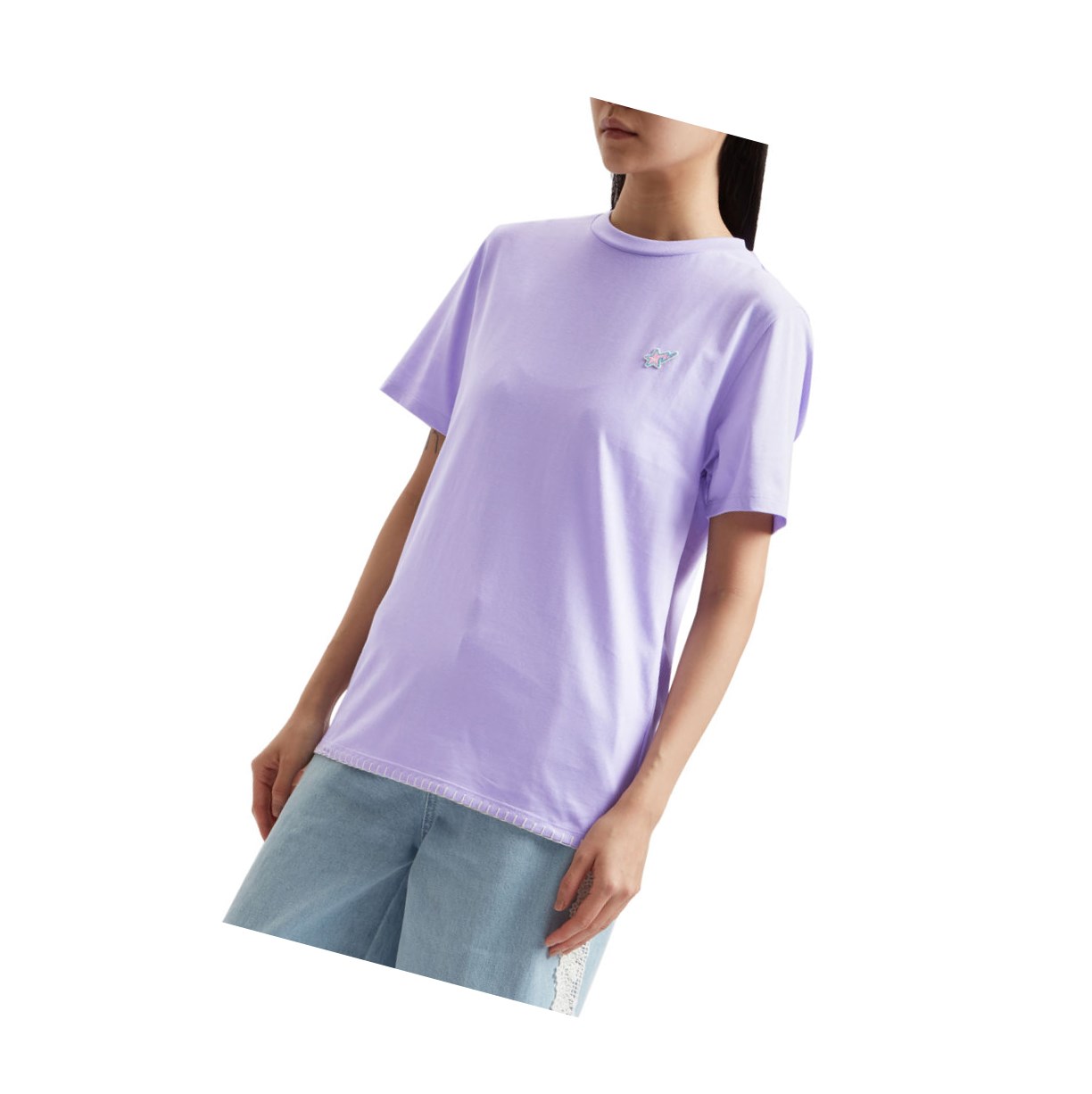 T Chemises A BATHING APE Bape Logo Tee Corta Sleeve Violette Femme France | DFB-37455719