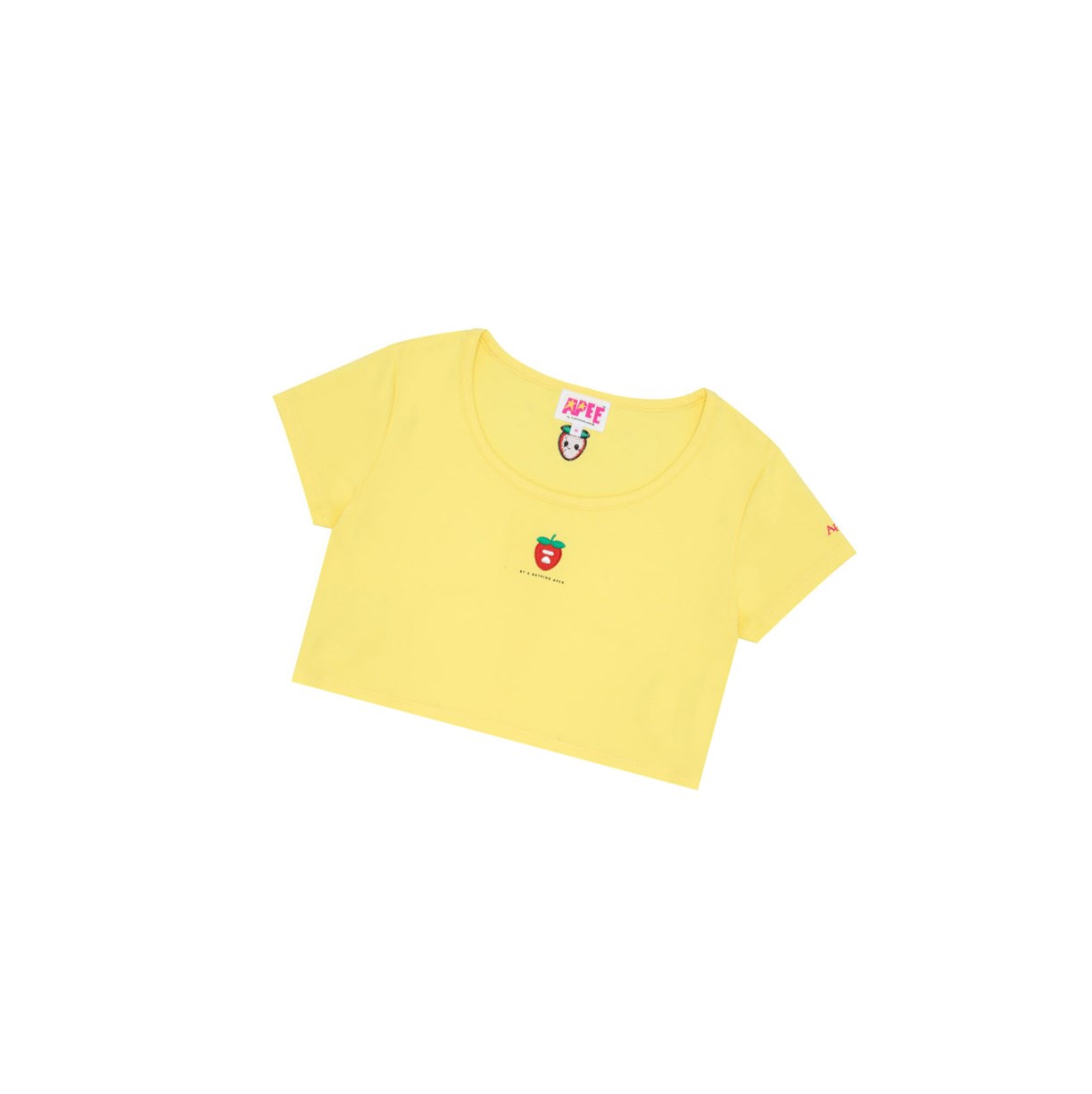 T Chemises A BATHING APE Bape Logo Berry Tee Corta Sleeve Citron Jaune Femme France | OKQ-32186299