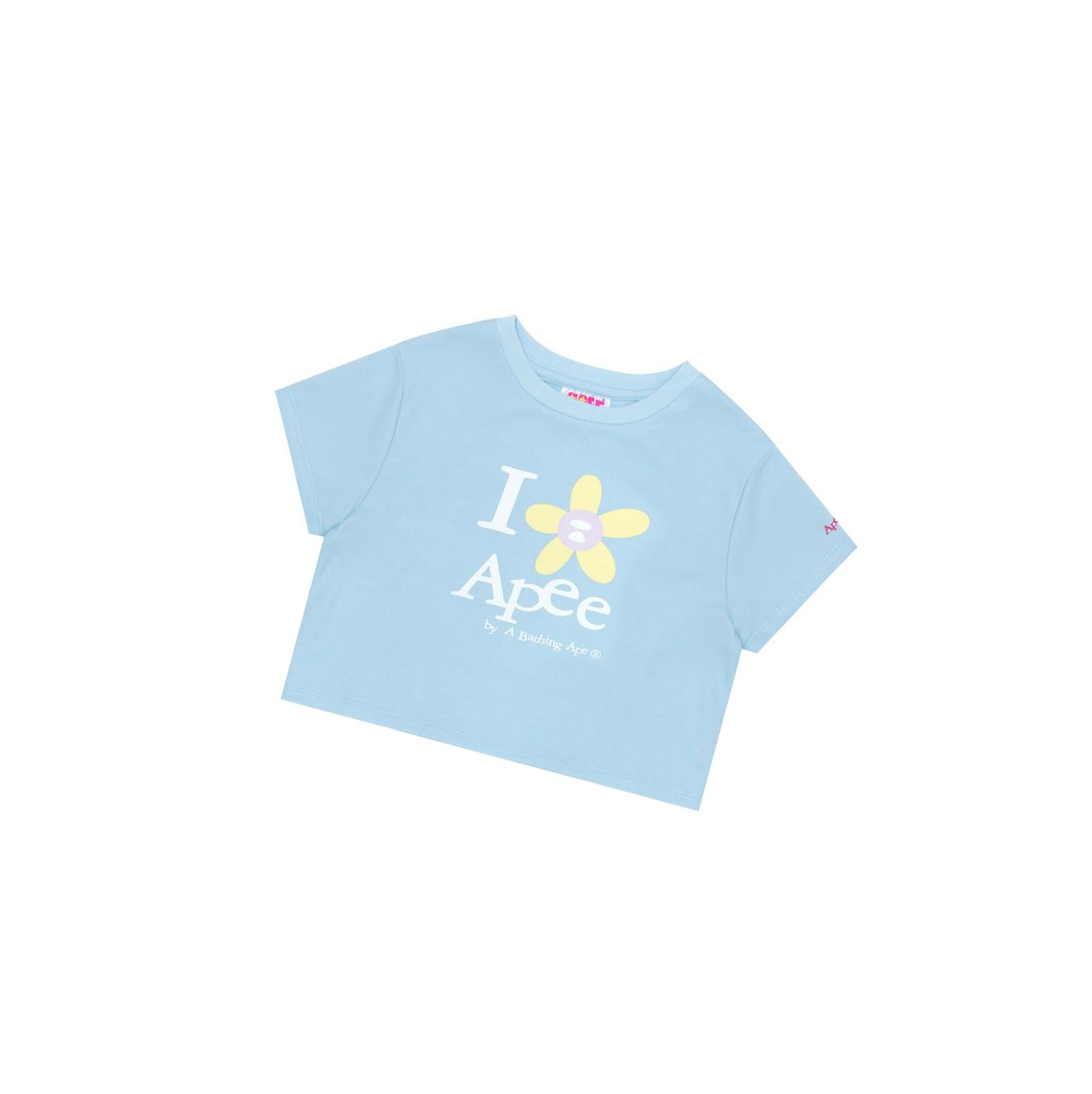 T Chemises A BATHING APE Bape Flower Cropped Tee Corta Sleeve Bleu Femme France | JGT-50394838