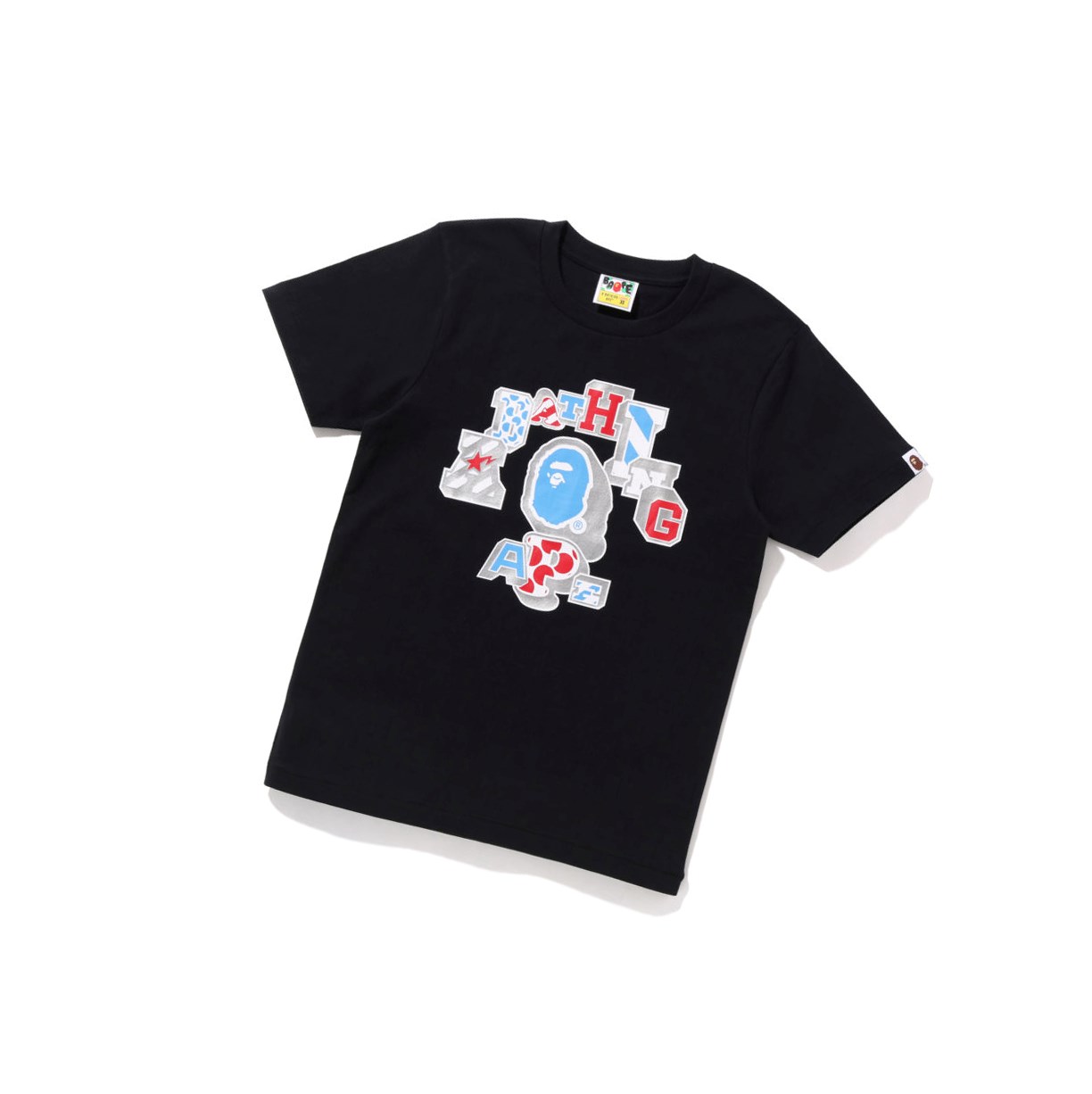 T Chemises A BATHING APE Bape Mix Patched College Tee Corta Sleeve Noir Femme France | SQP-21360722