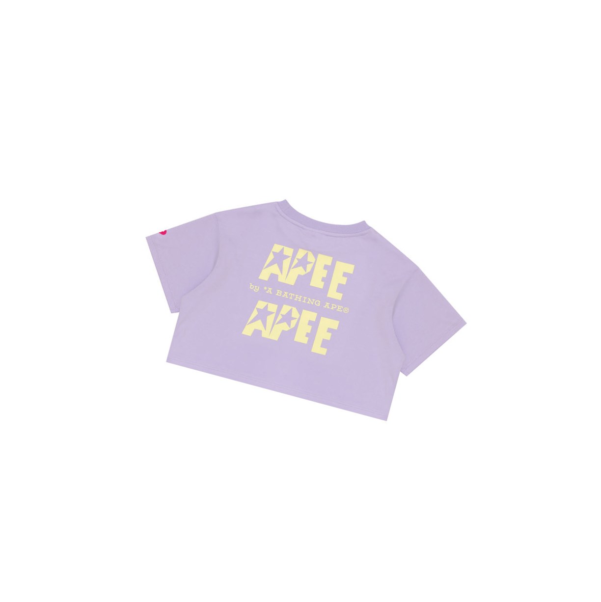 T Chemises A BATHING APE Bape Double Logo Cropped Tee Corta Sleeve Pastel Lilac Femme France | RPC-40114443