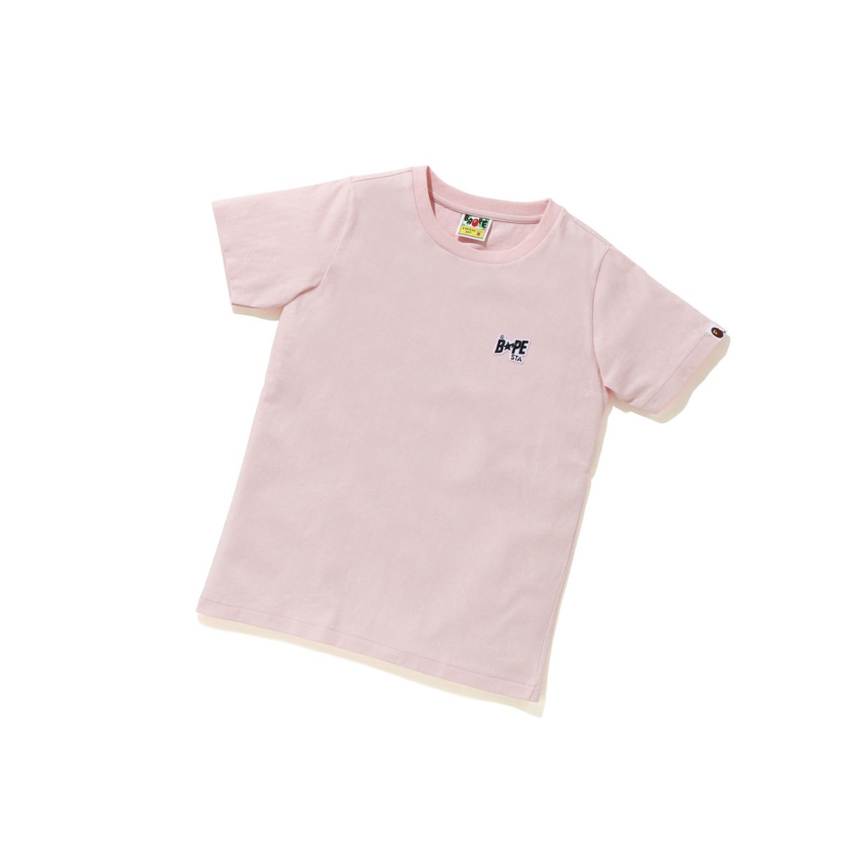 T Chemises A BATHING APE Bape Sta Logo One Point Tee Corta Sleeve Rose Femme France | MLR-96576647