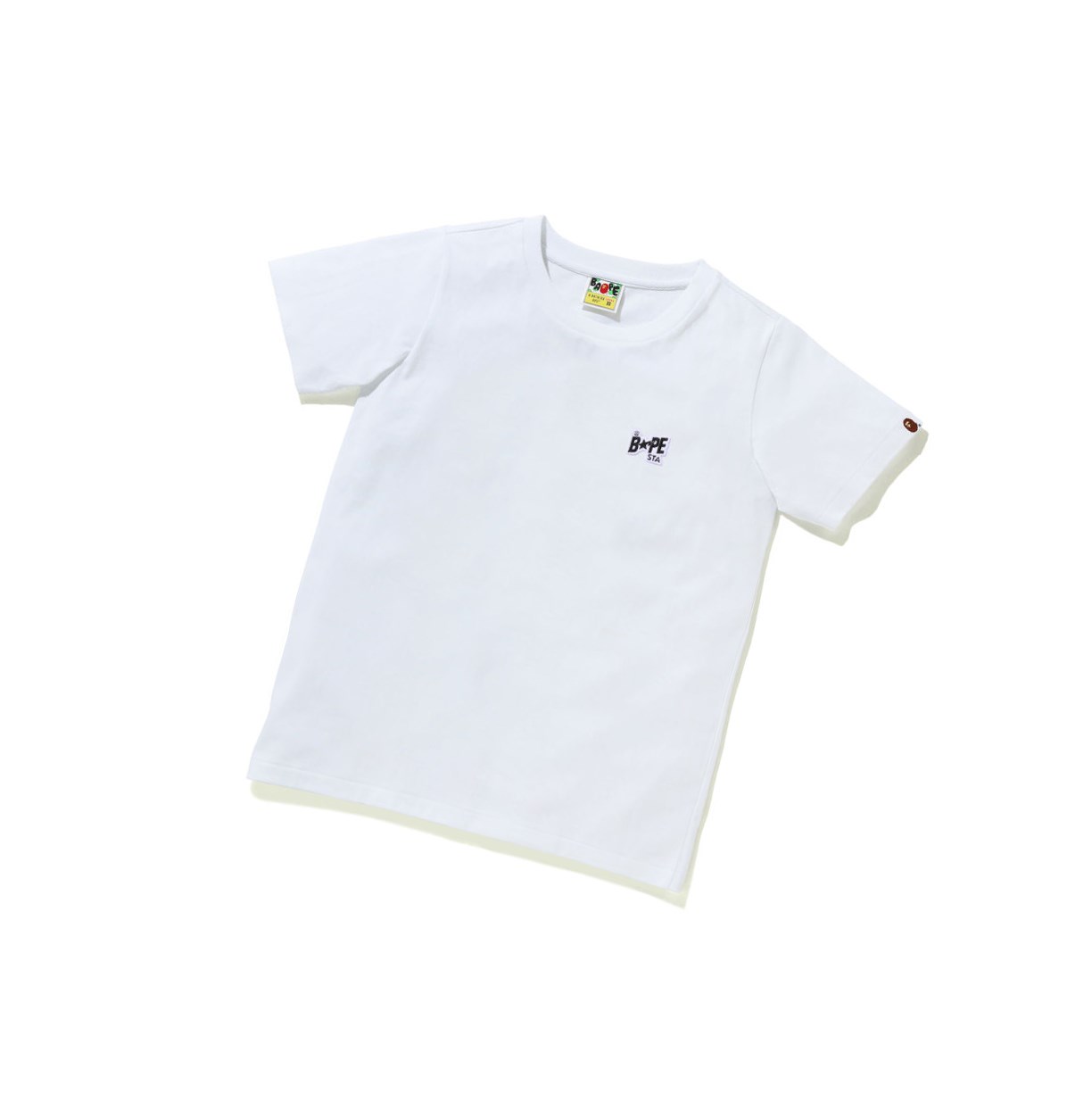 T Chemises A BATHING APE Bape Sta Logo One Point Tee Corta Sleeve Blanche Femme France | ACS-37859828