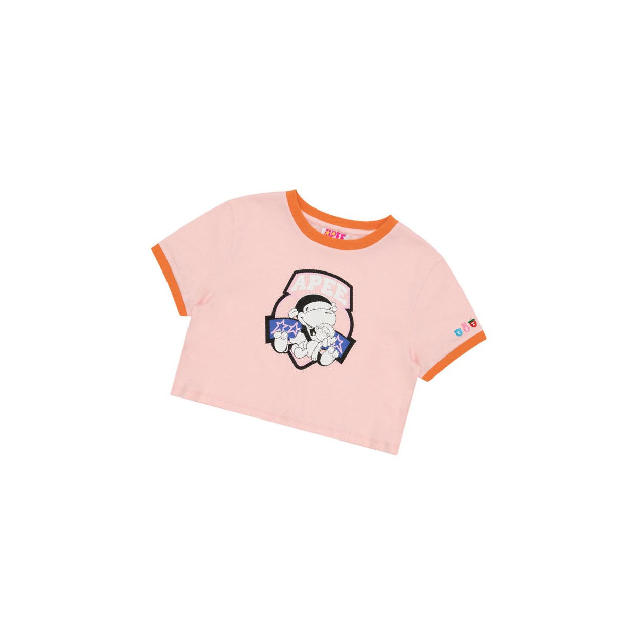 T Chemises A BATHING APE Bape Graphic Cropped Tee Corta Sleeve Rose Femme France | UJD-96632179