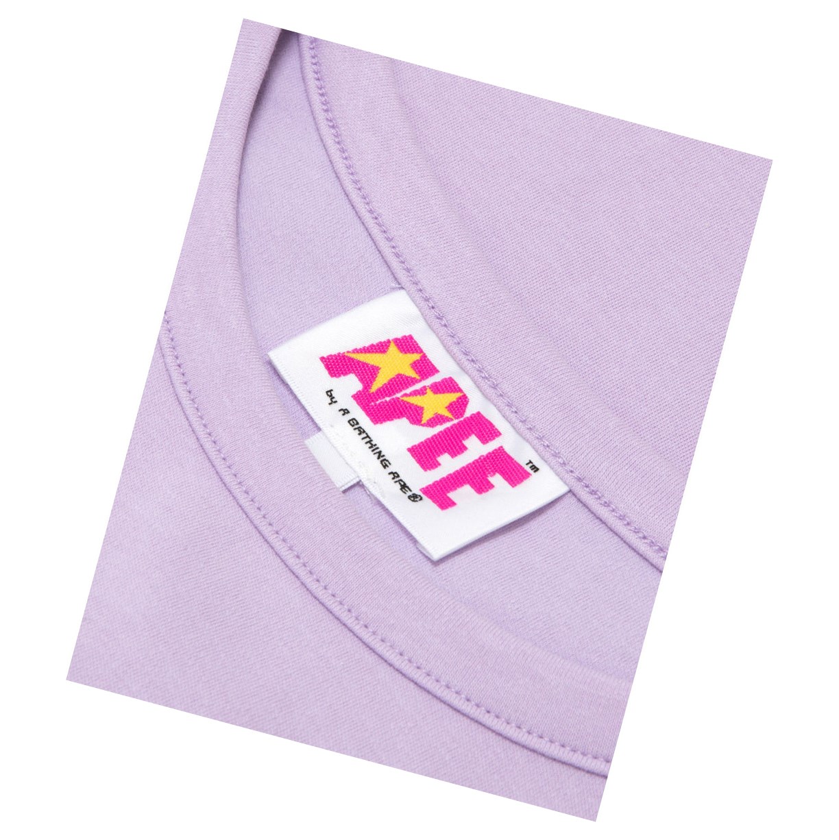 T Chemises A BATHING APE Bape Logo Printed Slim Cut Tee Corta Sleeve Violette Femme France | UGR-47179676