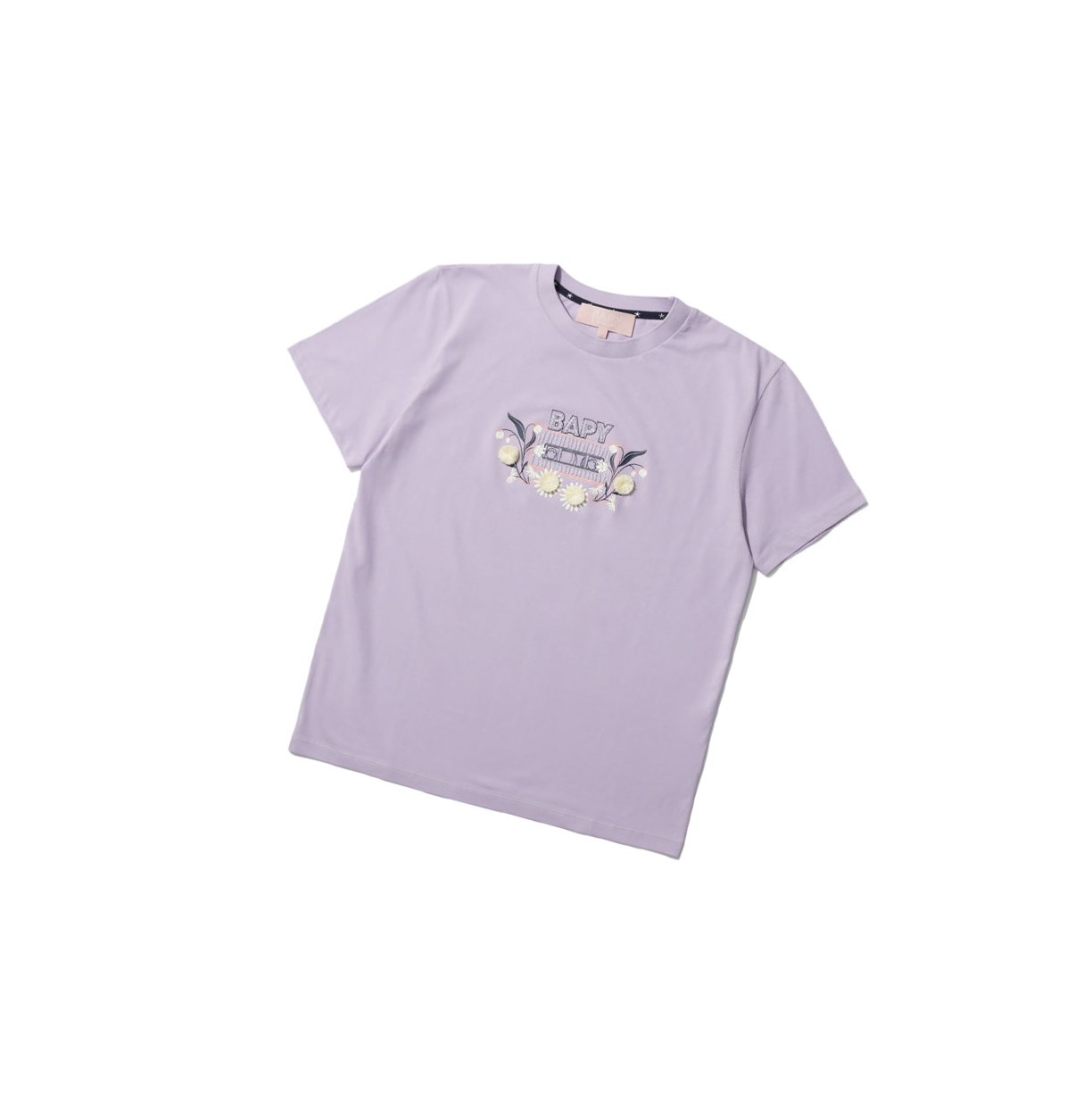 T Chemises A BATHING APE Bape Embellished Tee Corta Sleeve Pastel Lilac Femme France | YWR-63911648