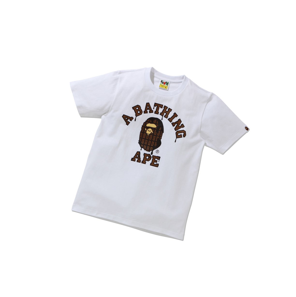 T Chemises A BATHING APE Bape Valentine Chocolate Ape Head Tee Corta Sleeve Blanche Femme France | KNP-44009833