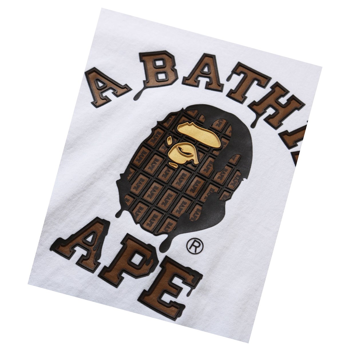 T Chemises A BATHING APE Bape Valentine Chocolate Ape Head Tee Corta Sleeve Blanche Femme France | KNP-44009833