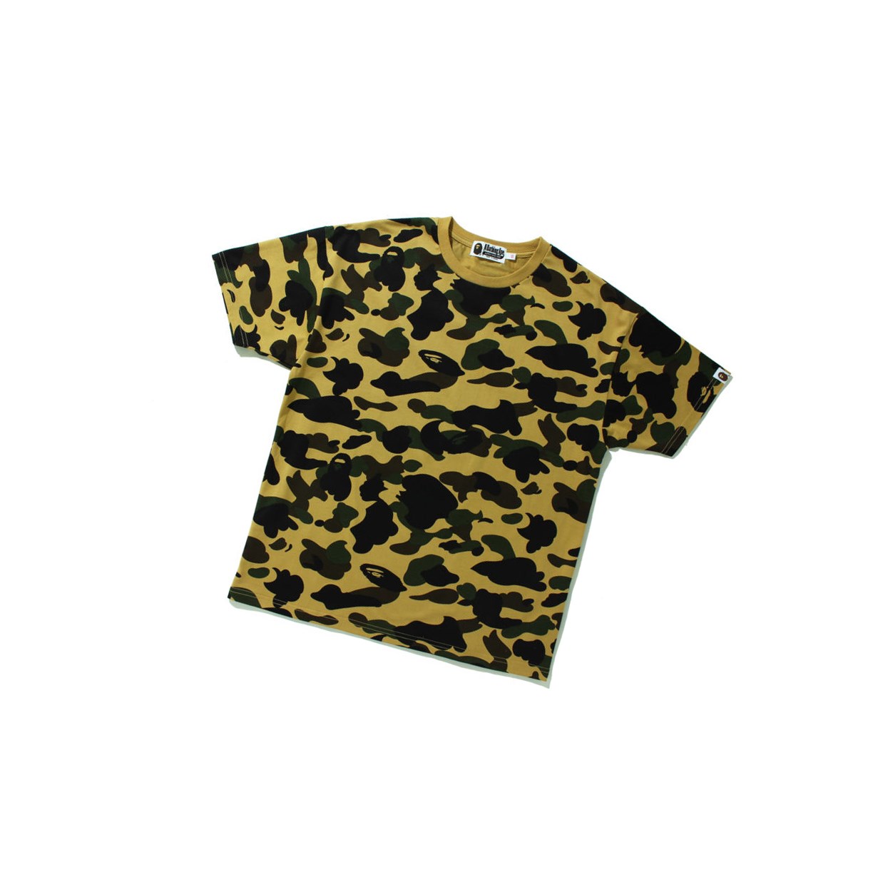 T Chemises A BATHING APE Bape 1st Camo Oversized Tee Corta Sleeve Jaune Femme France | IDA-45087277