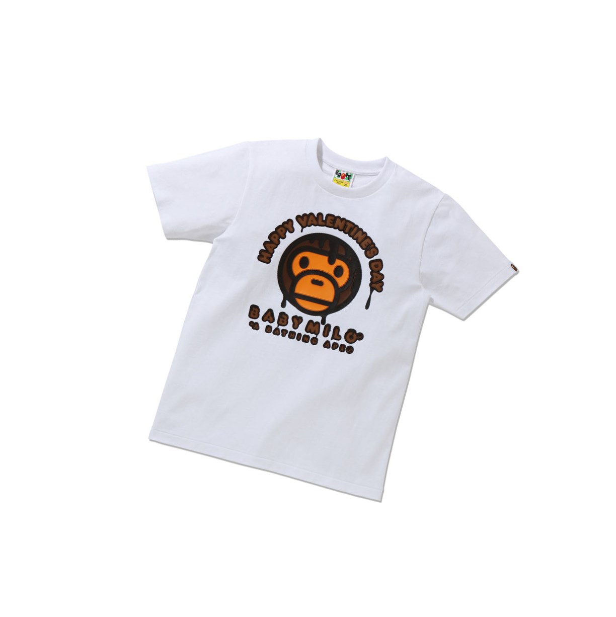 T Chemises A BATHING APE Bape Valentine Chocolate Baby Tee Corta Sleeve Blanche Femme France | ZBC-82156150