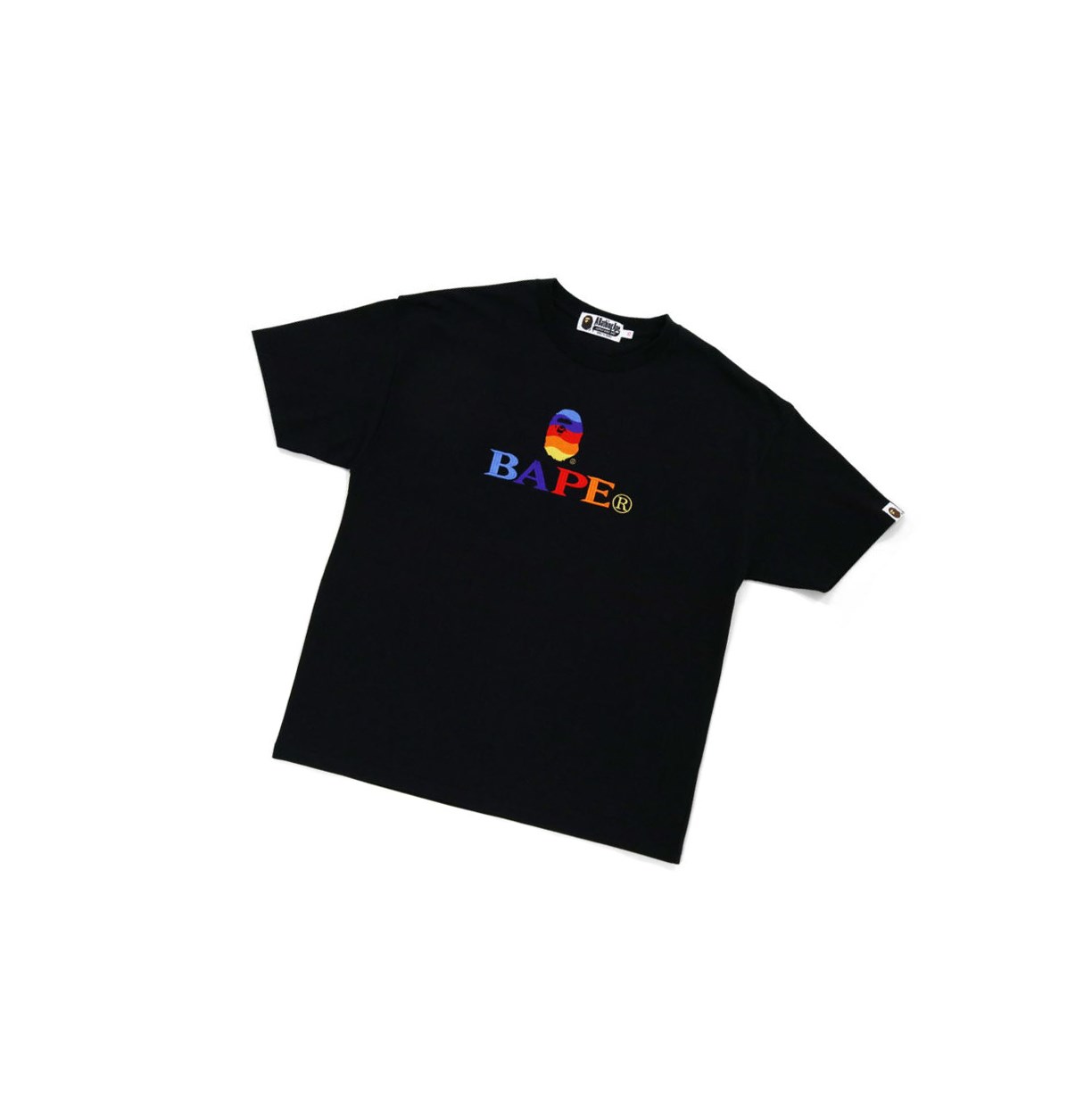 T Chemises A BATHING APE Bape Logo Embroidery Tee Corta Sleeve Noir Femme France | OKZ-37577549