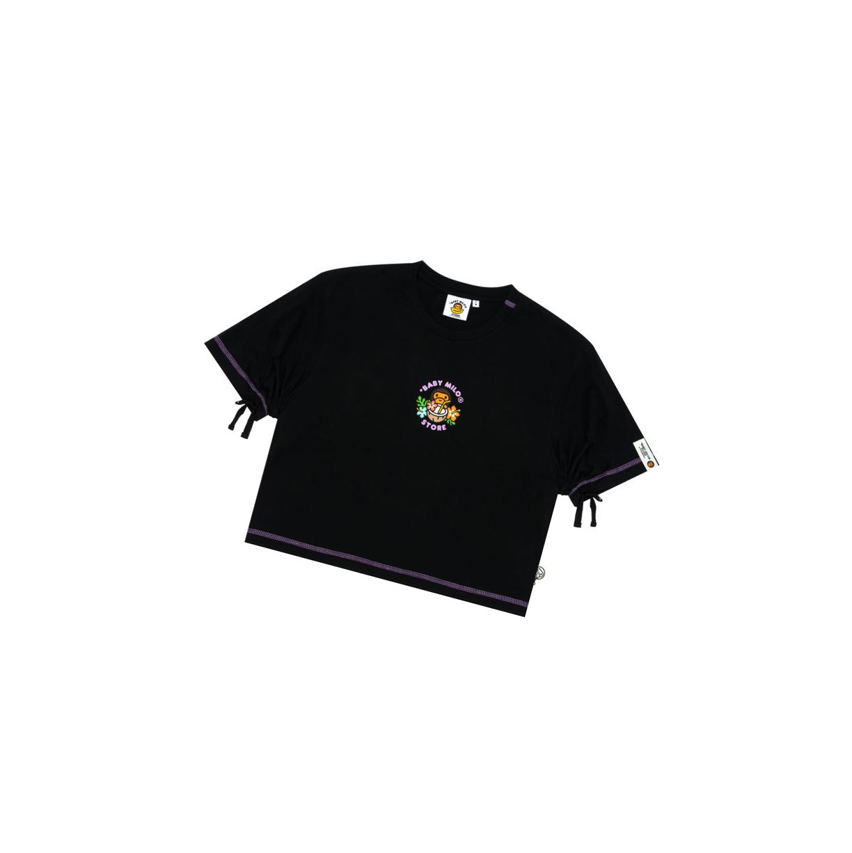 T Chemises A BATHING APE Bape Baby Milo Cropped Fit Tee Corta Sleeve Noir Femme France | OES-33914826