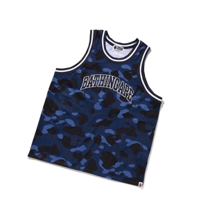 Tank Tops A BATHING APE Bape Color Camo Basketball Tank Top Bleu Homme France | NVB-01860339