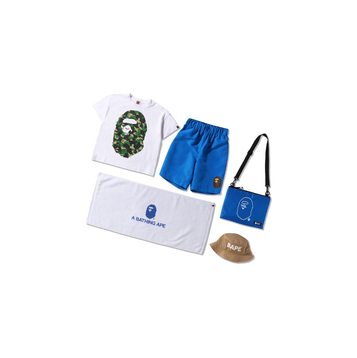 T Chemises A BATHING APE Bape Summer Bag Vacation Beach Bleu Enfant France | MZZ-70229794