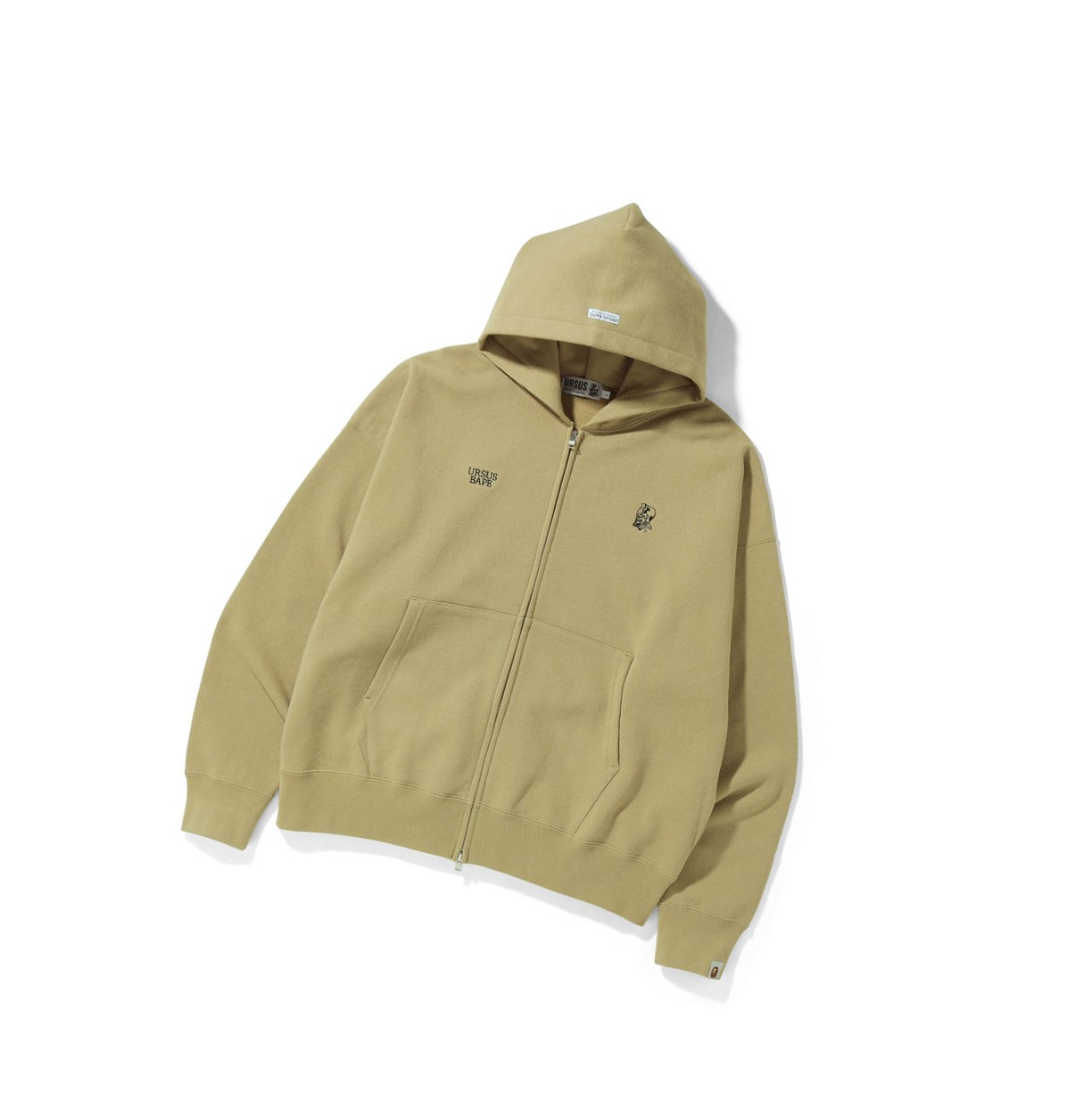 Sweat à Capuche A BATHING APE Bape Ursus Loose Fit Zip-up Zip Throughs Beige Homme France | VMV-22525263