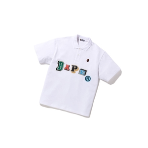 Polo A BATHING APE Bape Multi Fonts Relaxed Fit Corta Sleeve Blanche Homme France | BQH-73028432