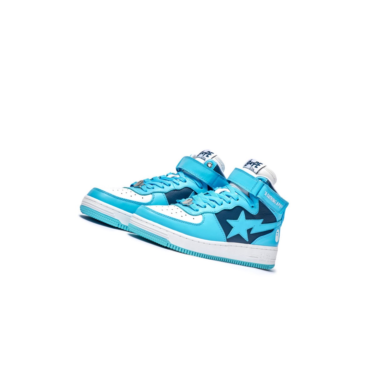 Baskets A BATHING APE Bape Sta Mi #2 M2 High Bleu Clair Homme France | XZM-94265977