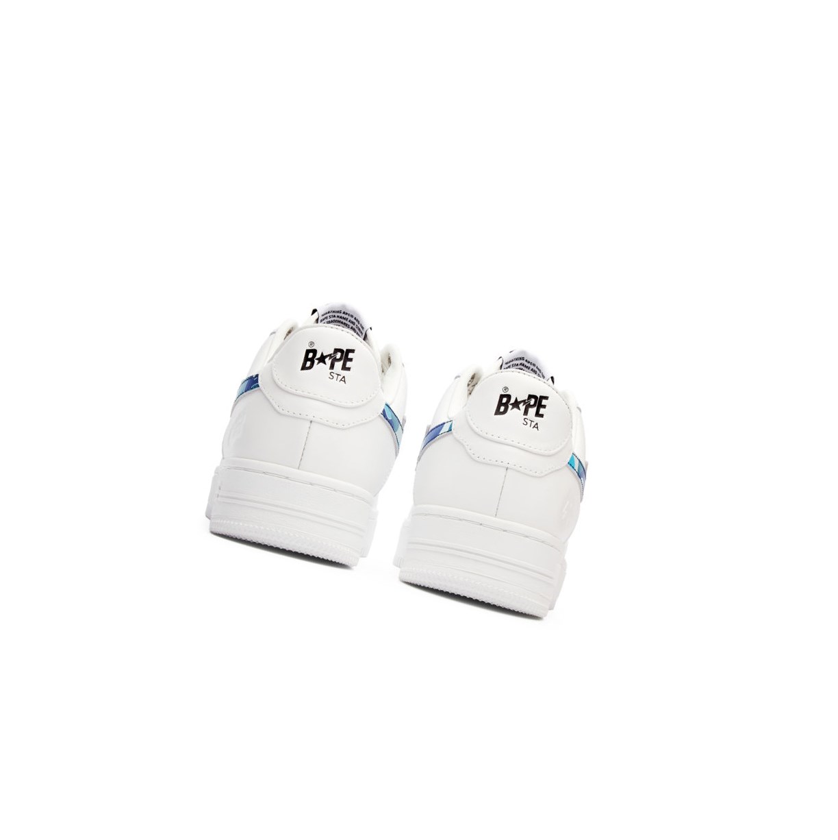 Baskets A BATHING APE Bape Sta? White / Abc Camo Low Bleu Femme France | BWR-53777173